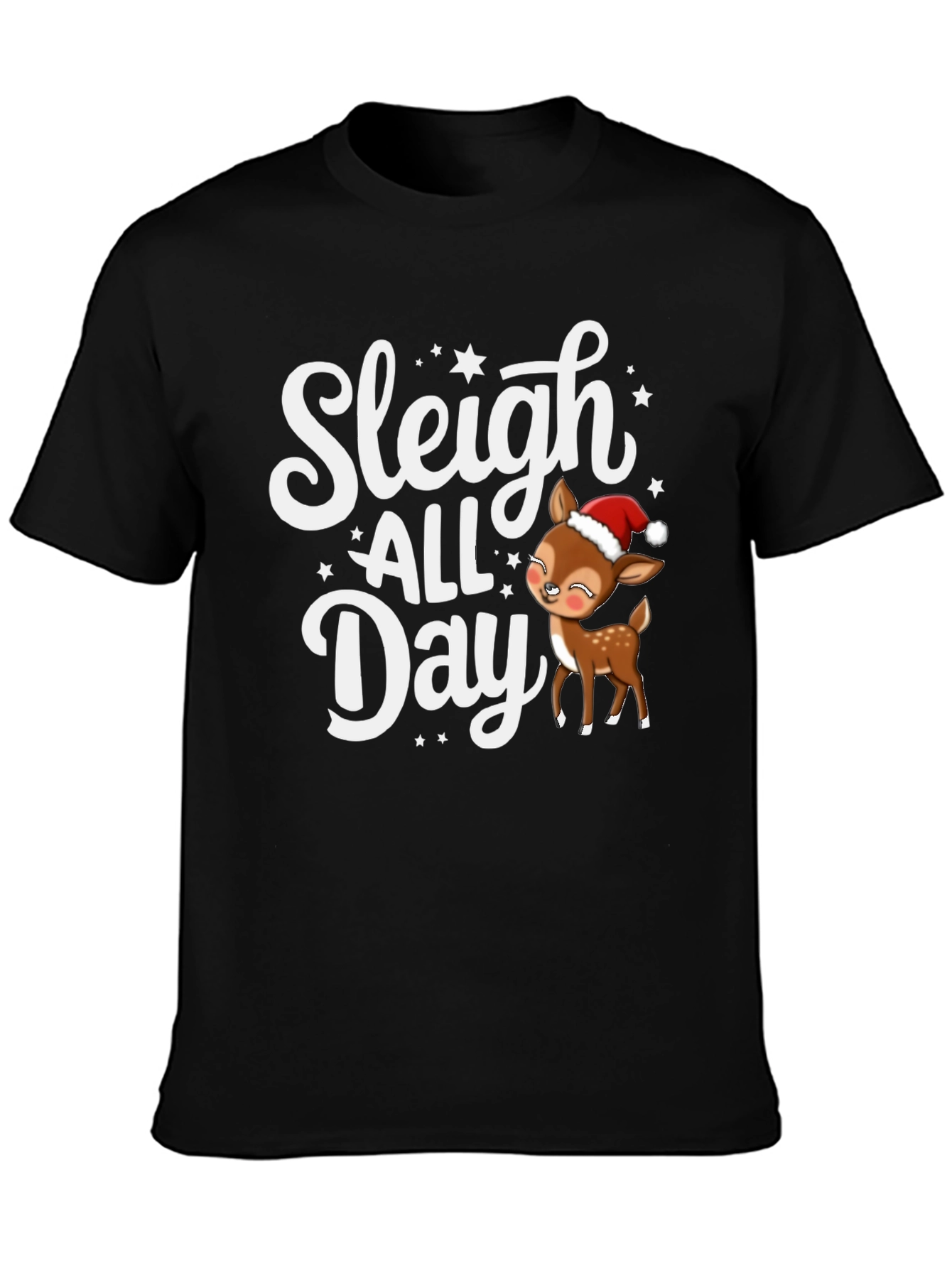 Sleigh All Day Christmas Deer T-Shirt