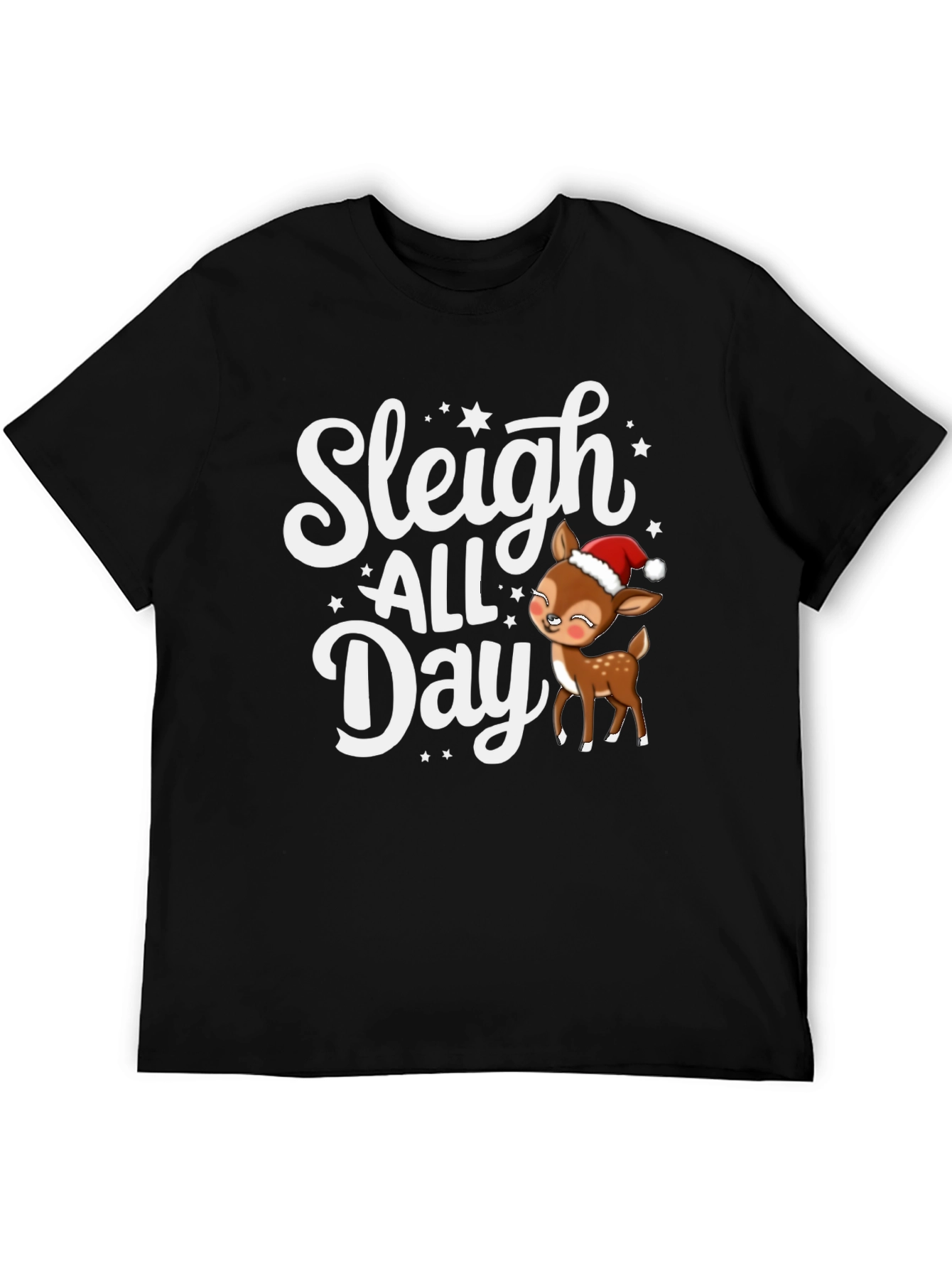 Sleigh All Day Christmas Deer T-Shirt