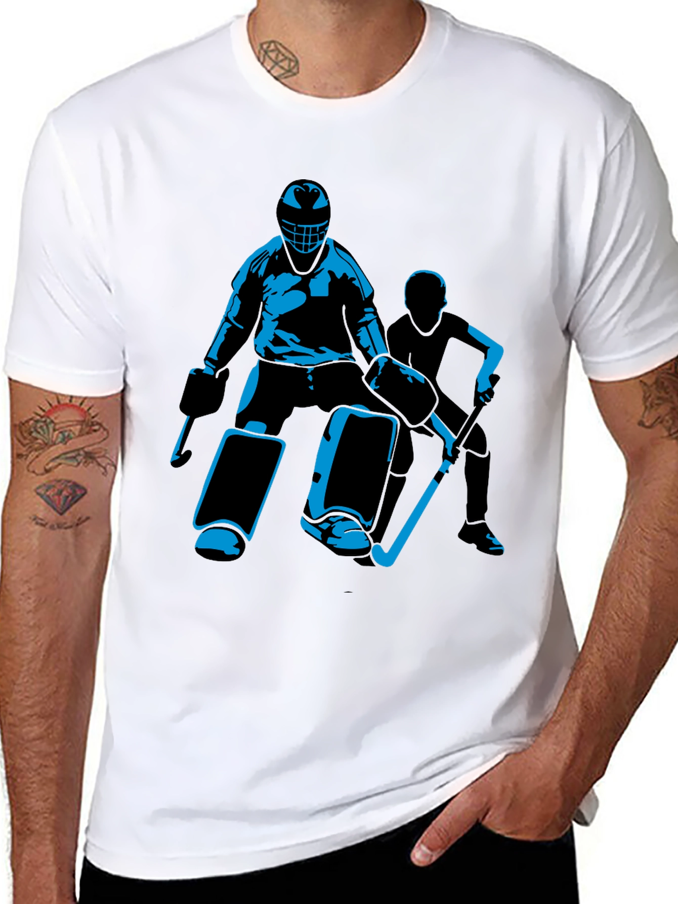 Hockey Player Graphic Black T-Shirt