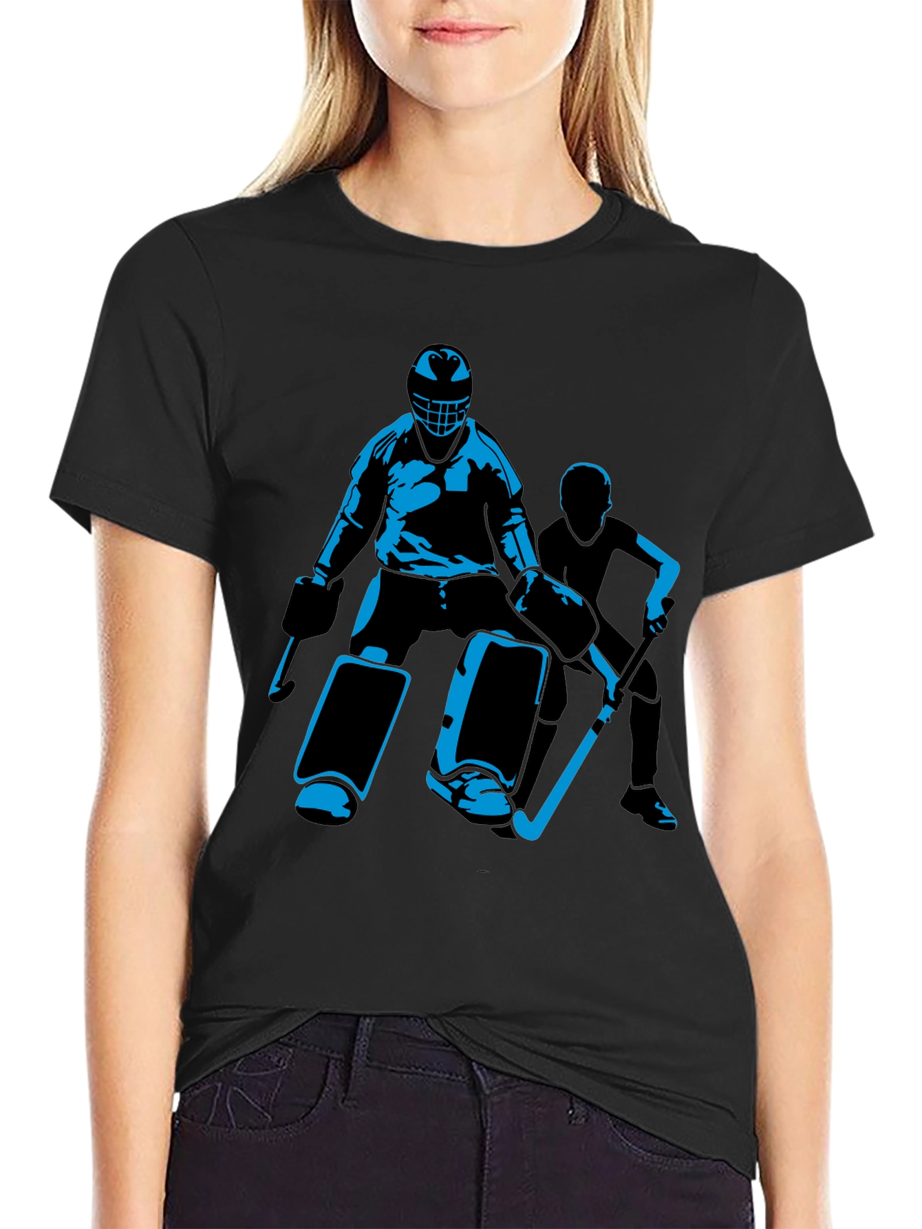 Hockey Player Graphic Black T-Shirt