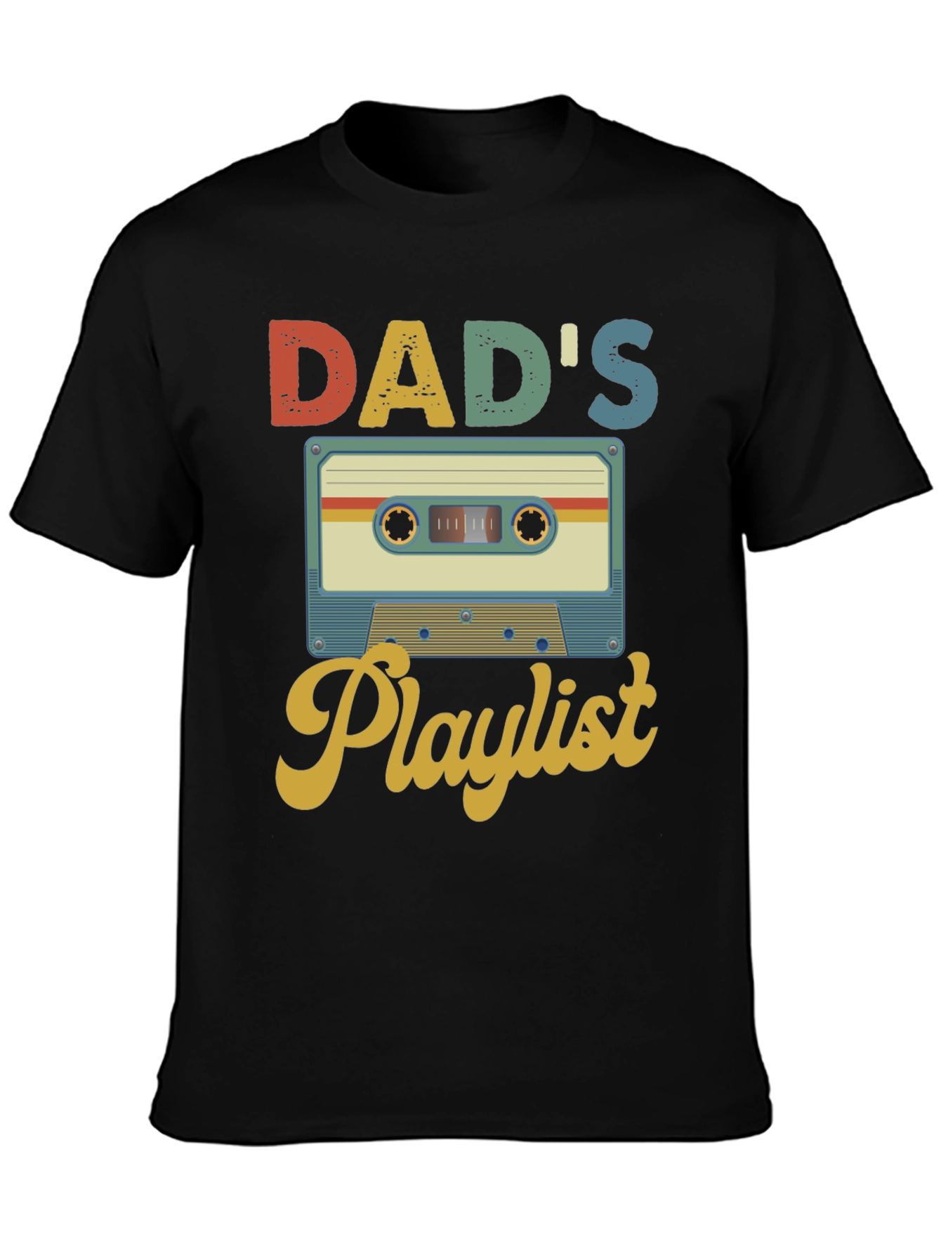 Dads Playlist Retro Cassette Tape Graphic Tee