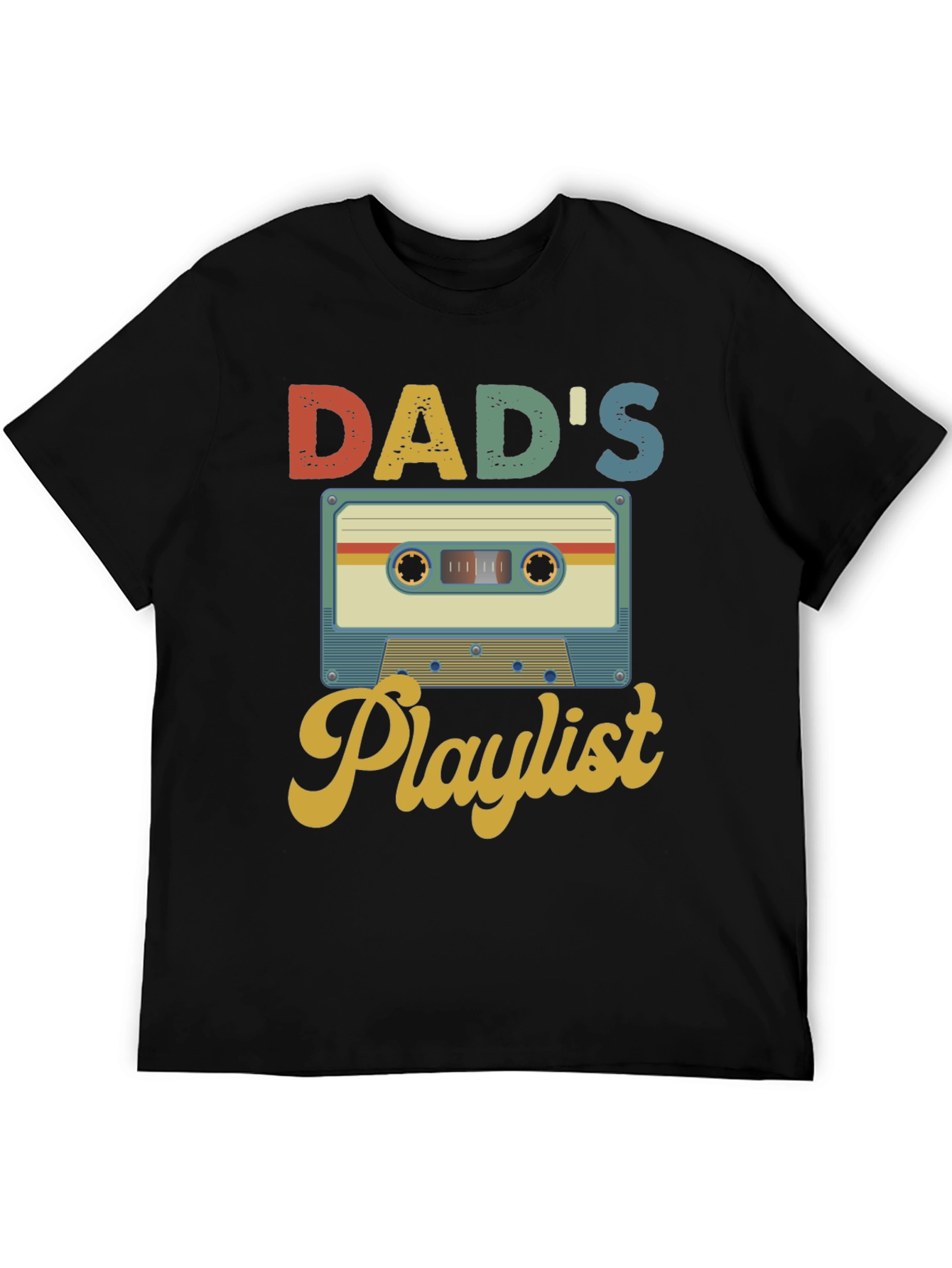 Dads Playlist Retro Cassette Tape Graphic Tee