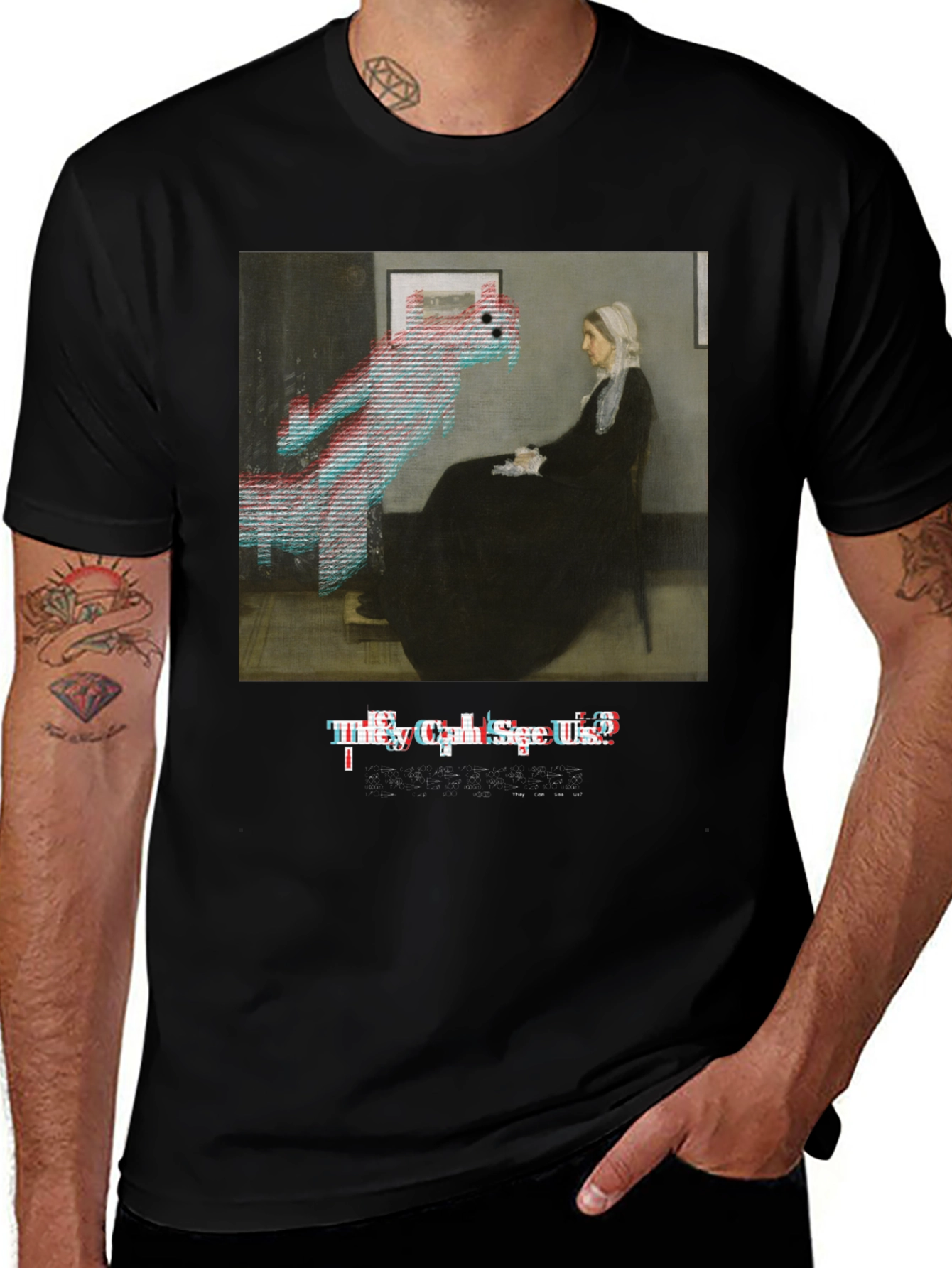 Glitch Art T-Shirt - They Cant See Us! Design