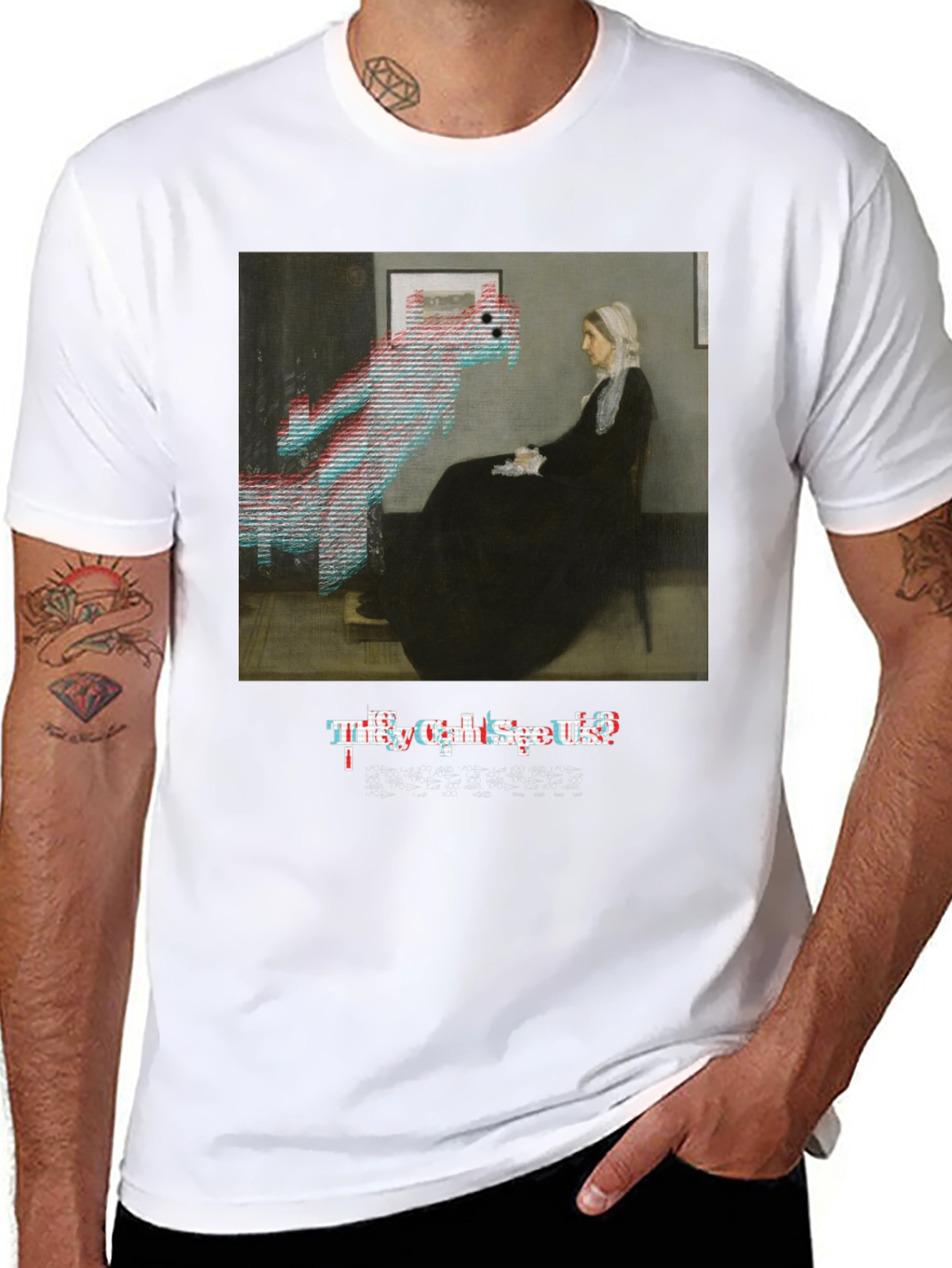 Glitch Art T-Shirt - They Cant See Us! Design