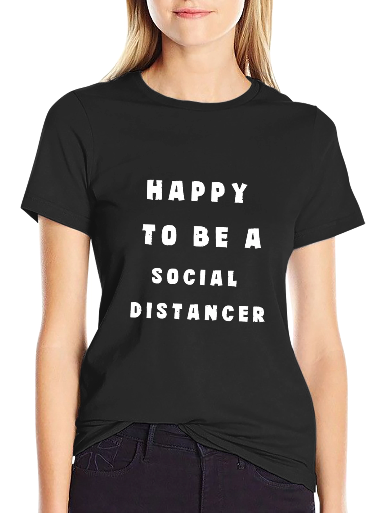 Social Distancer Black T-Shirt - Quarantine Novelty Tee