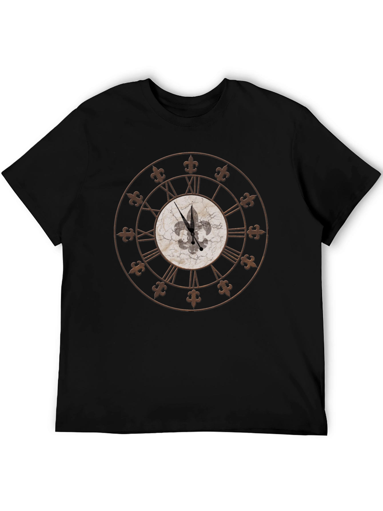 Fleur-de-Lis Clock Graphic Tee - Stylish Comfort