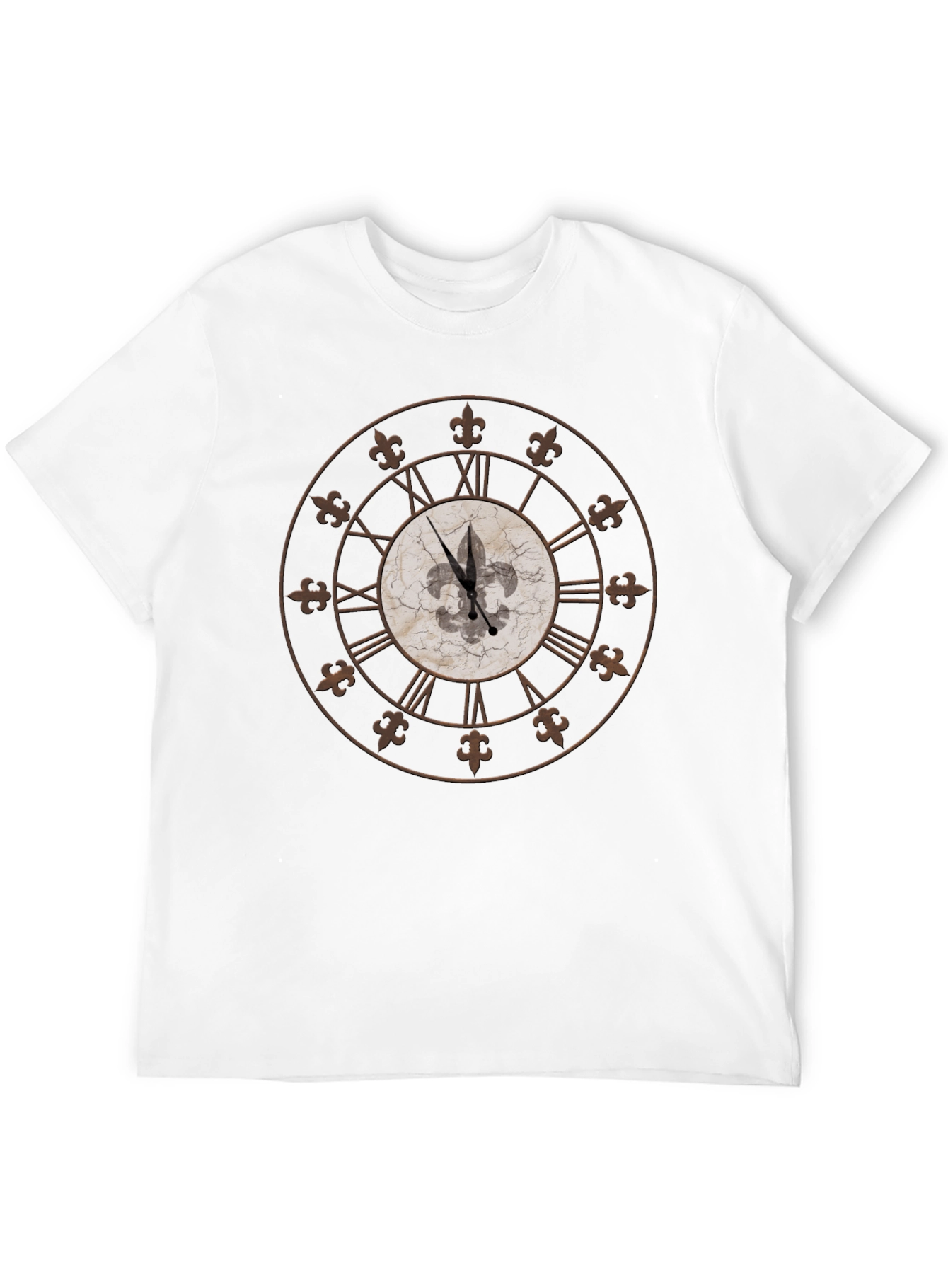 Fleur-de-Lis Clock Graphic Tee - Stylish Comfort