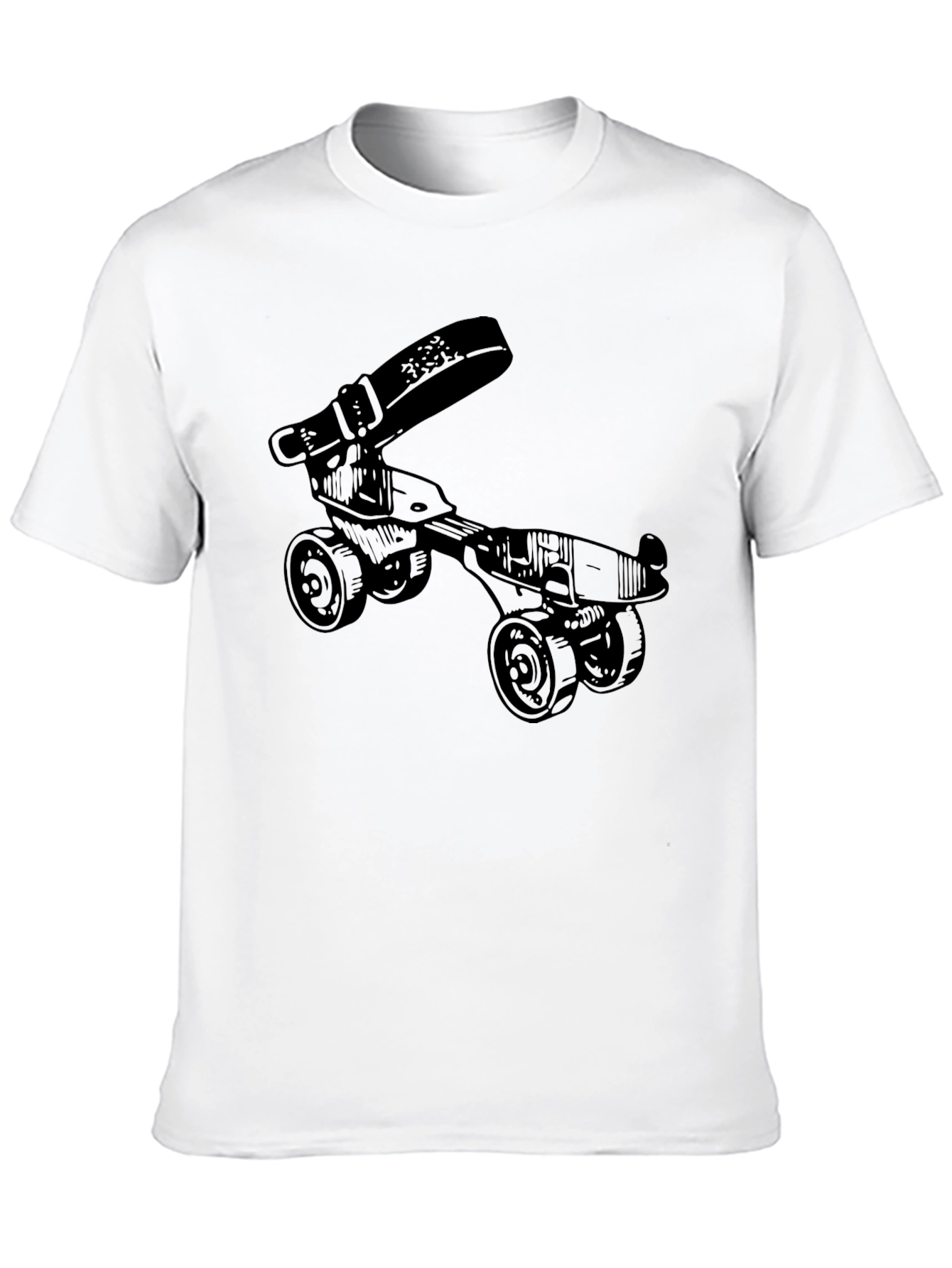 Novelty Roller Skate T-Shirt - Retro Style Black Tee