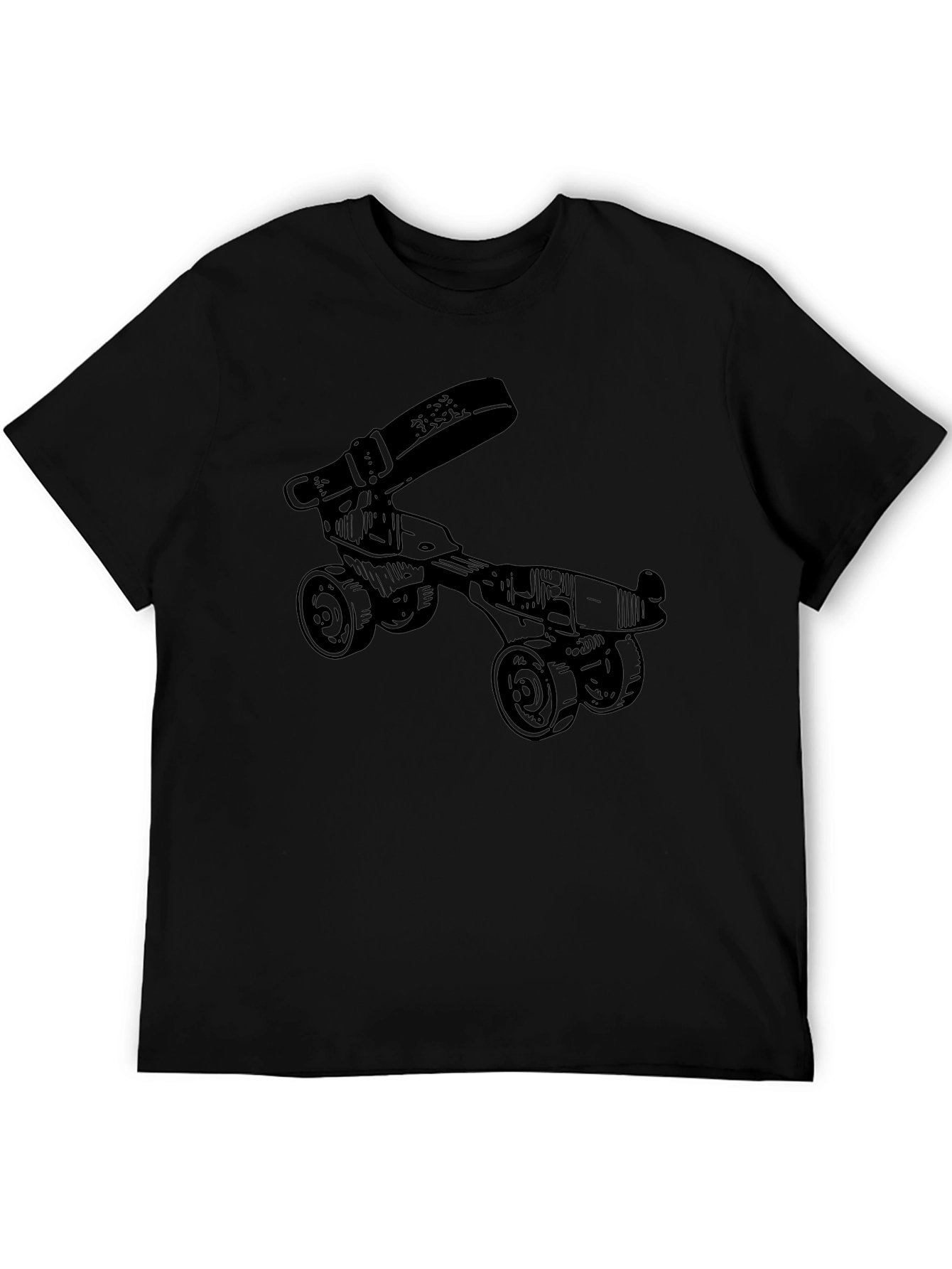Novelty Roller Skate T-Shirt - Retro Style Black Tee