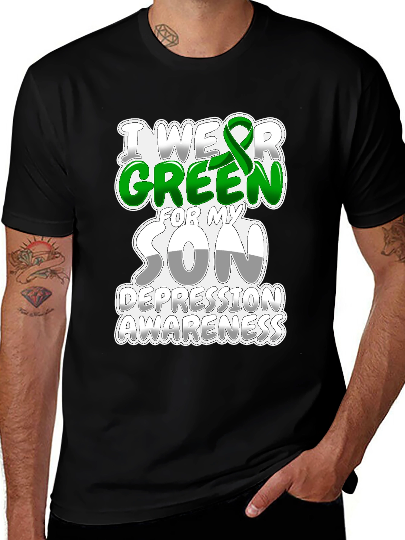 Green Ribbon Depression Awareness T-Shirt