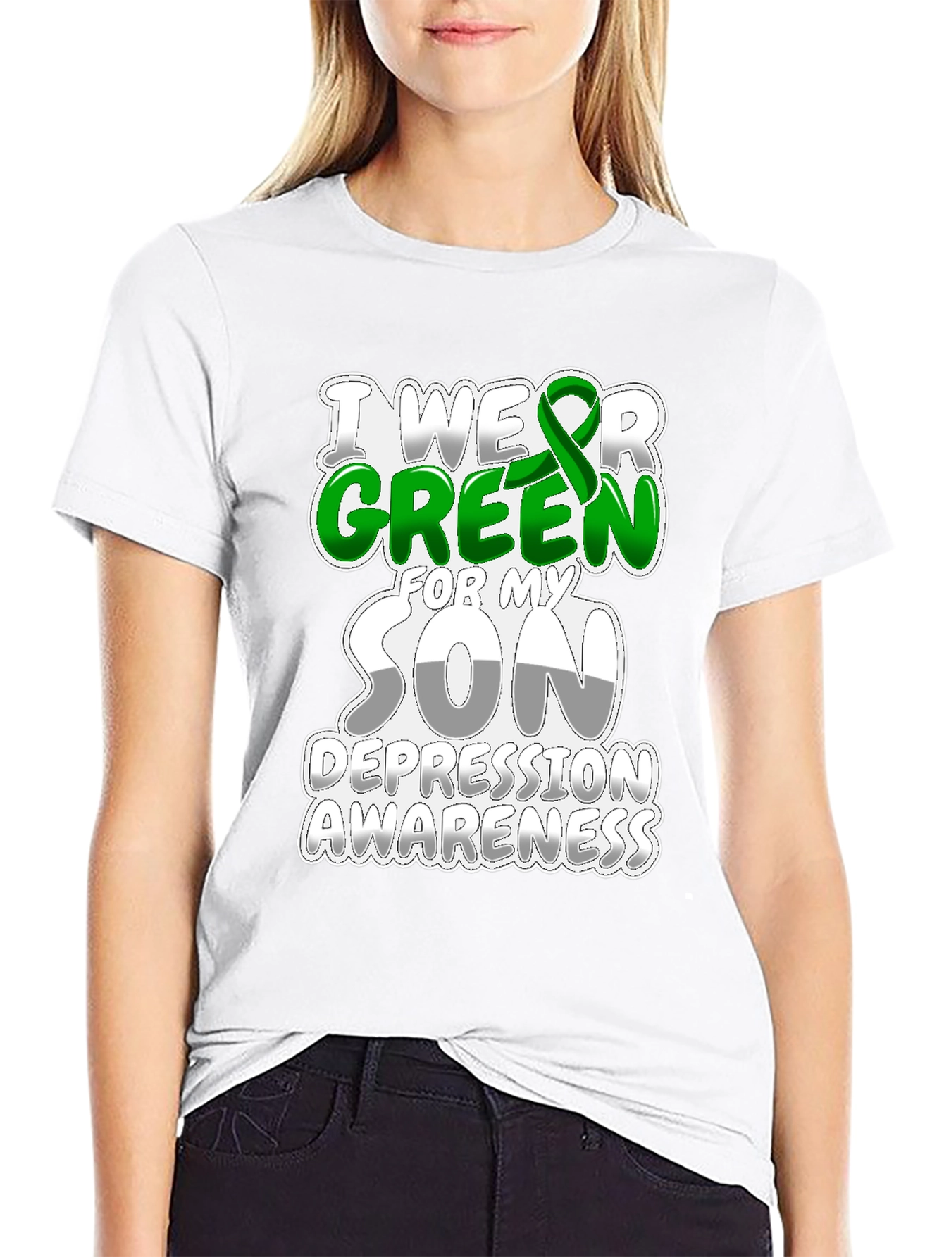 Green Ribbon Depression Awareness T-Shirt