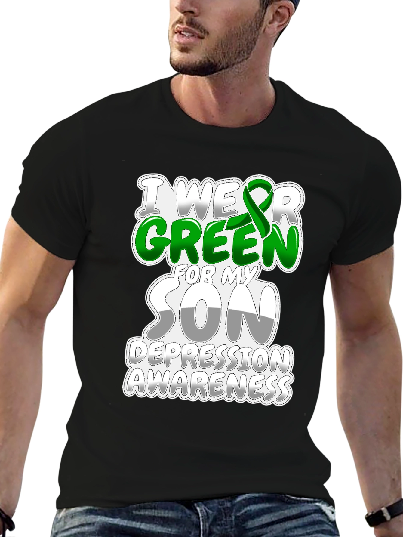 Green Ribbon Depression Awareness T-Shirt