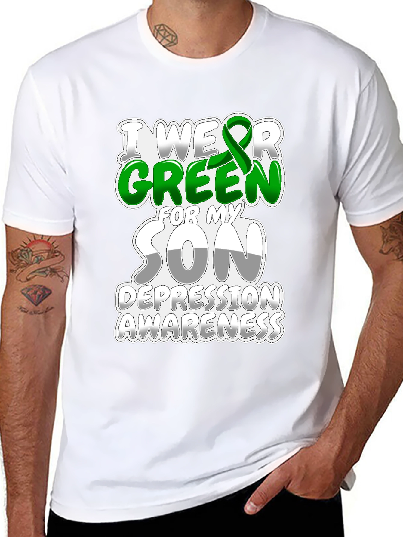 Green Ribbon Depression Awareness T-Shirt
