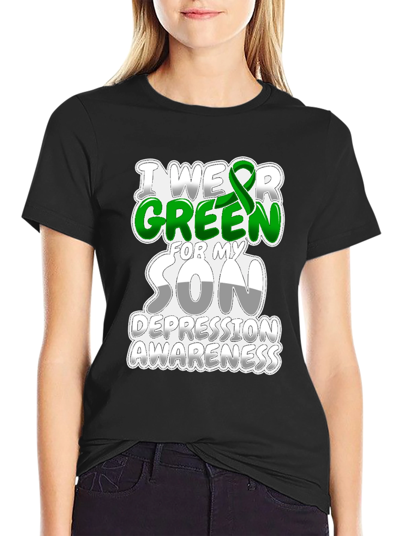 Green Ribbon Depression Awareness T-Shirt
