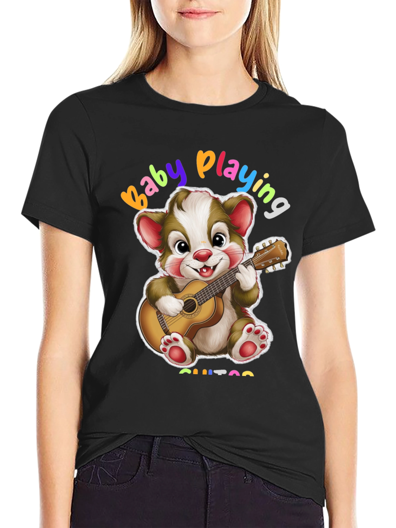 Baby Playing Guitar Graphic T-Shirt