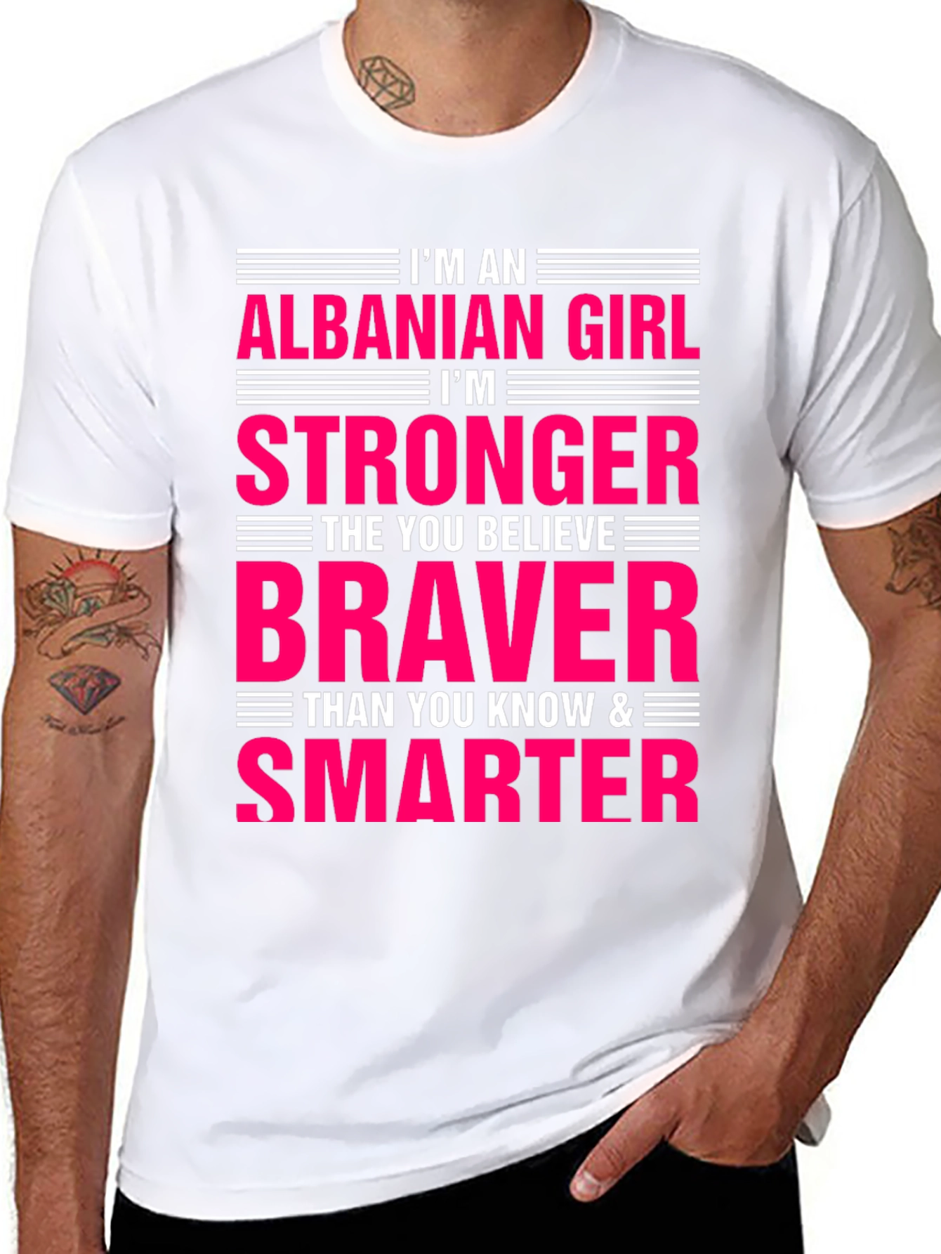 Albanian Girl Stronger Braver Smarter T-Shirt