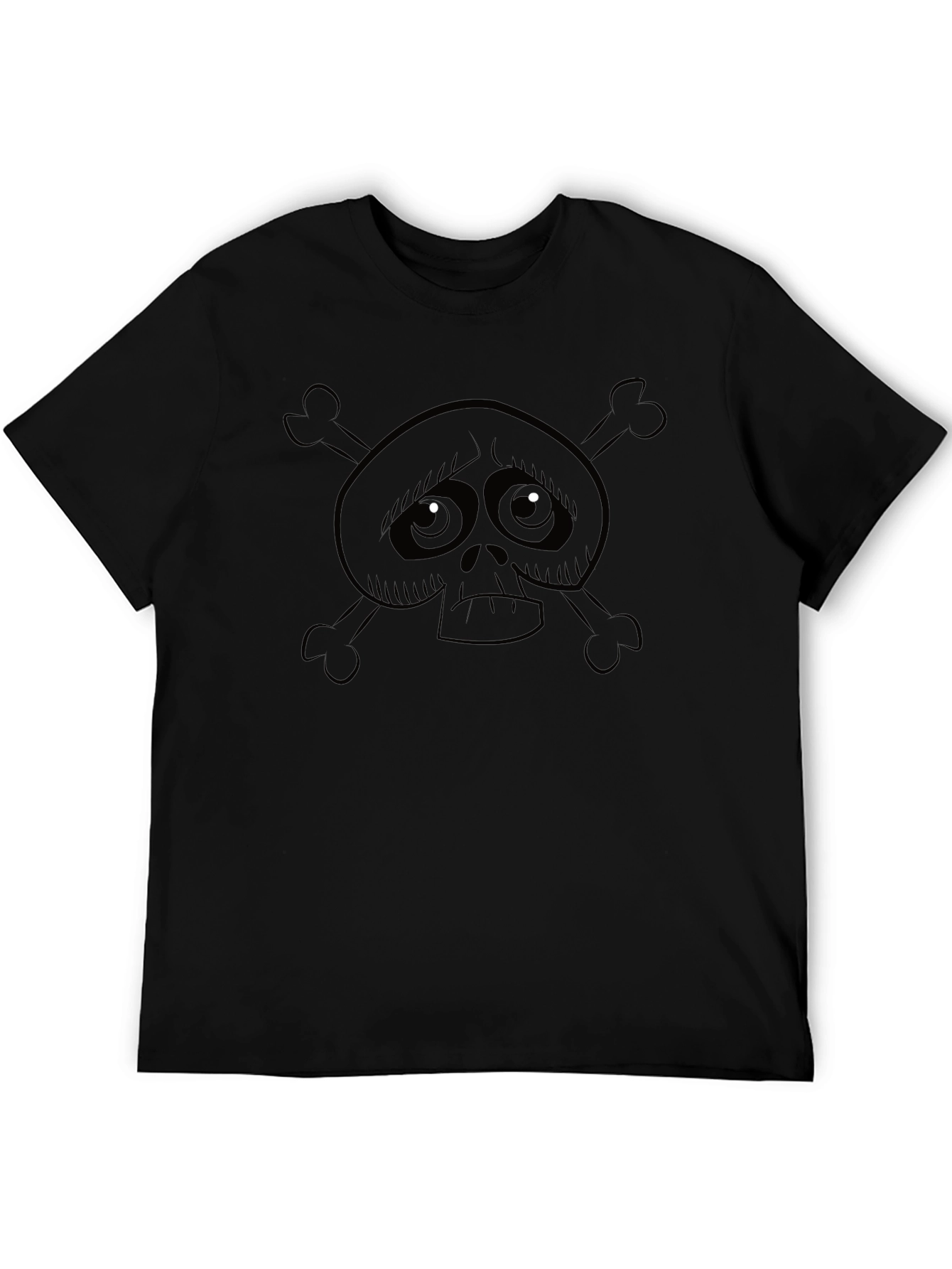 Sad Skull & Crossbones Black T-Shirt