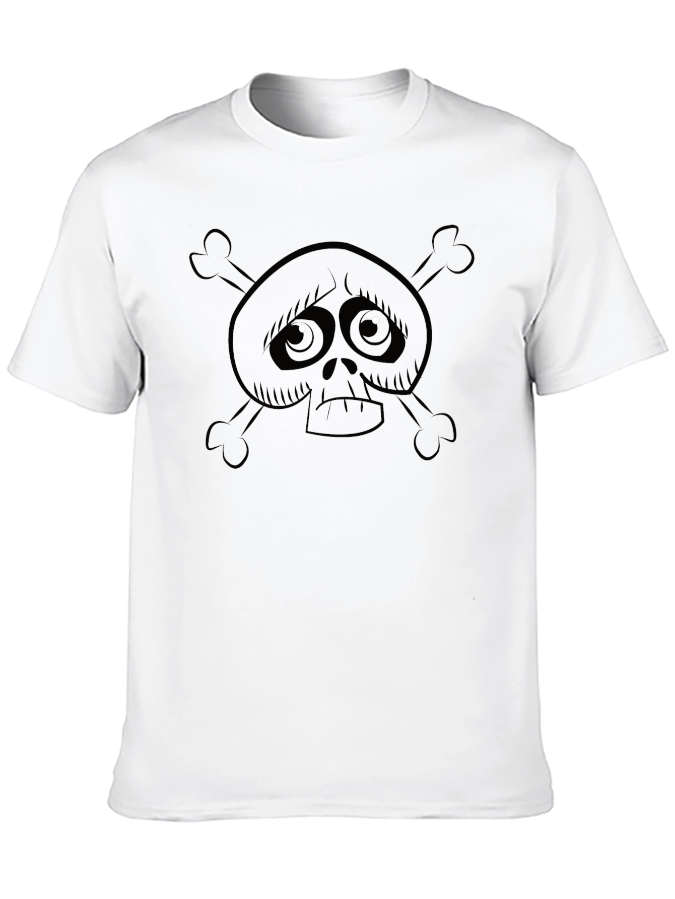 Sad Skull & Crossbones Black T-Shirt