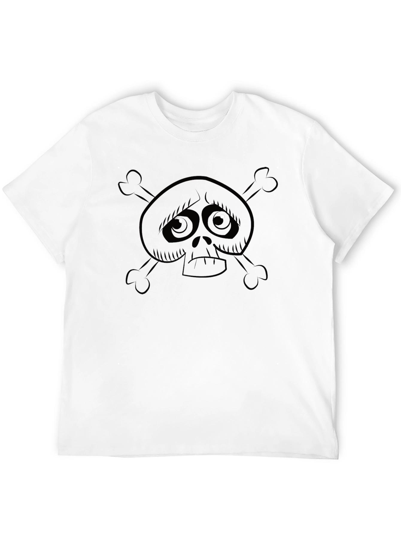 Sad Skull & Crossbones Black T-Shirt