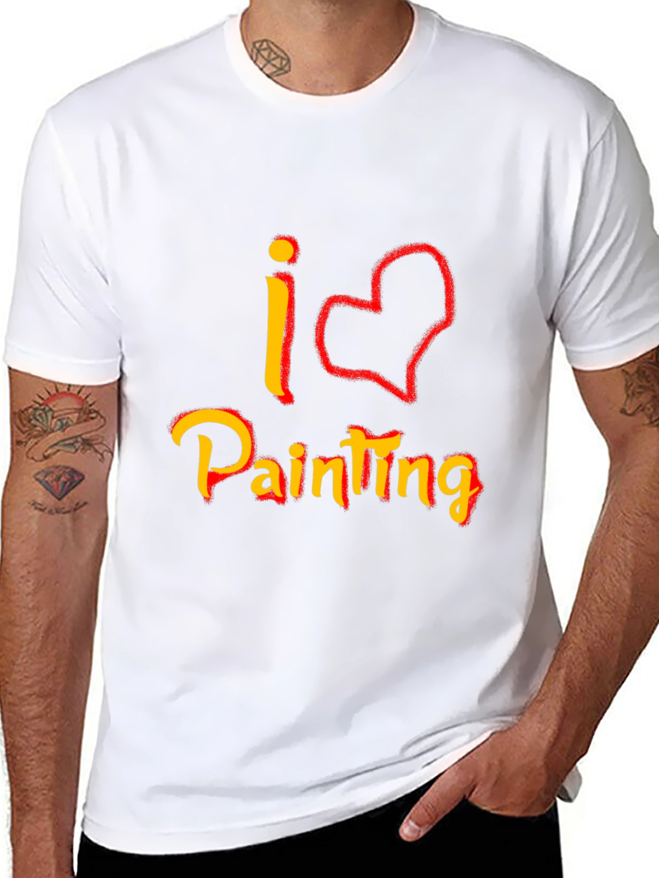 I Love Painting Graphic T-Shirt - Black