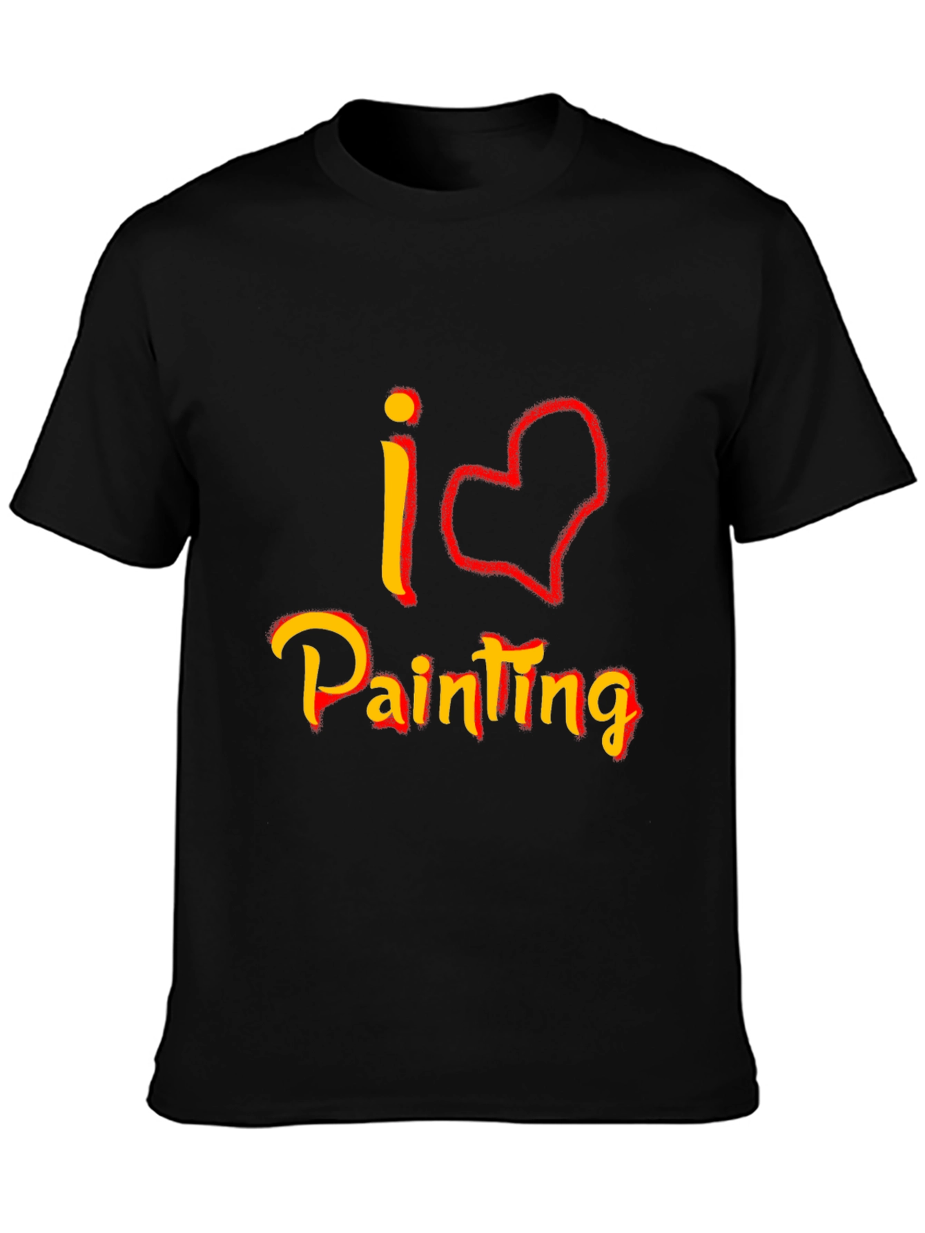 I Love Painting Graphic T-Shirt - Black