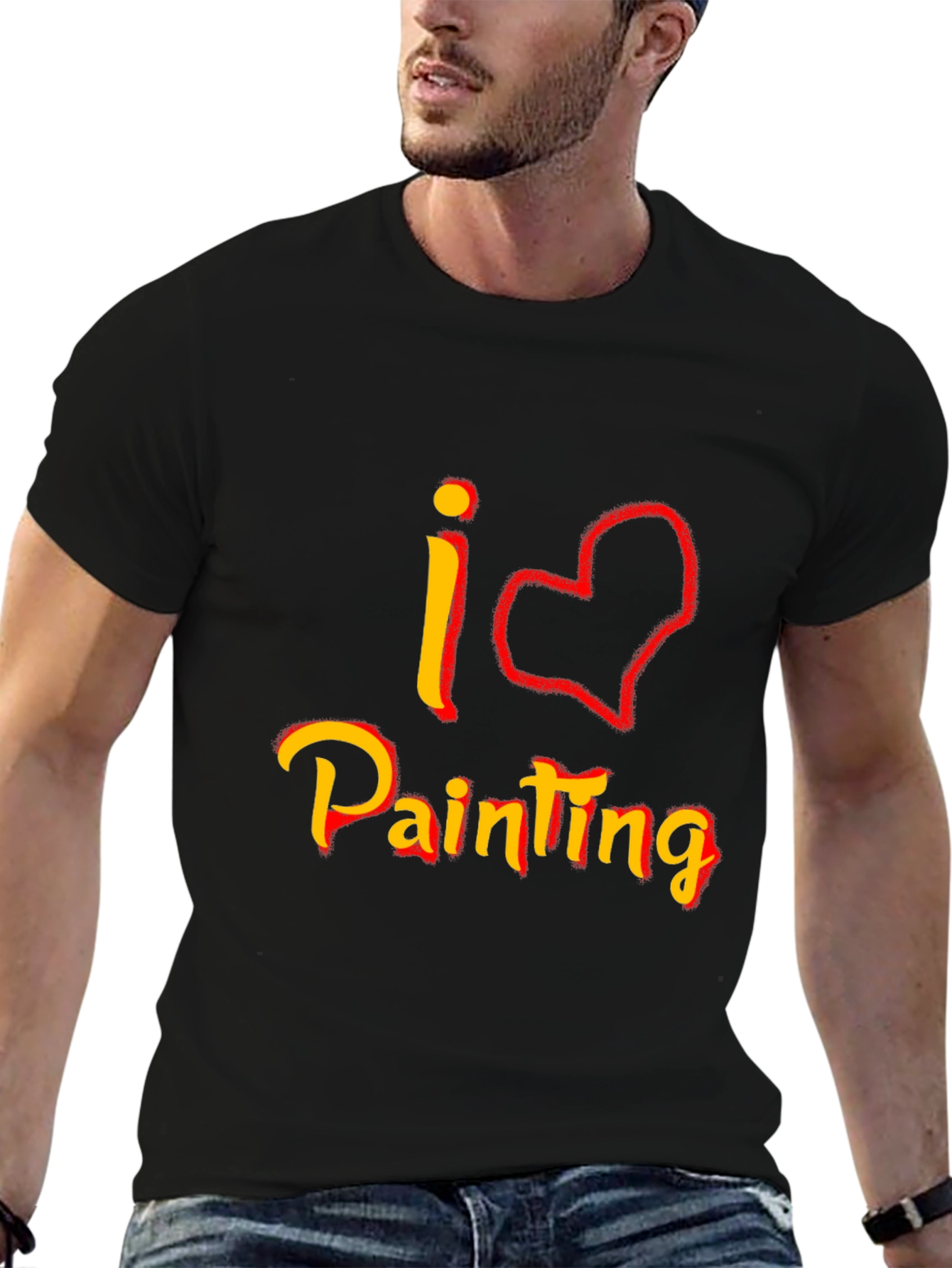 I Love Painting Graphic T-Shirt - Black