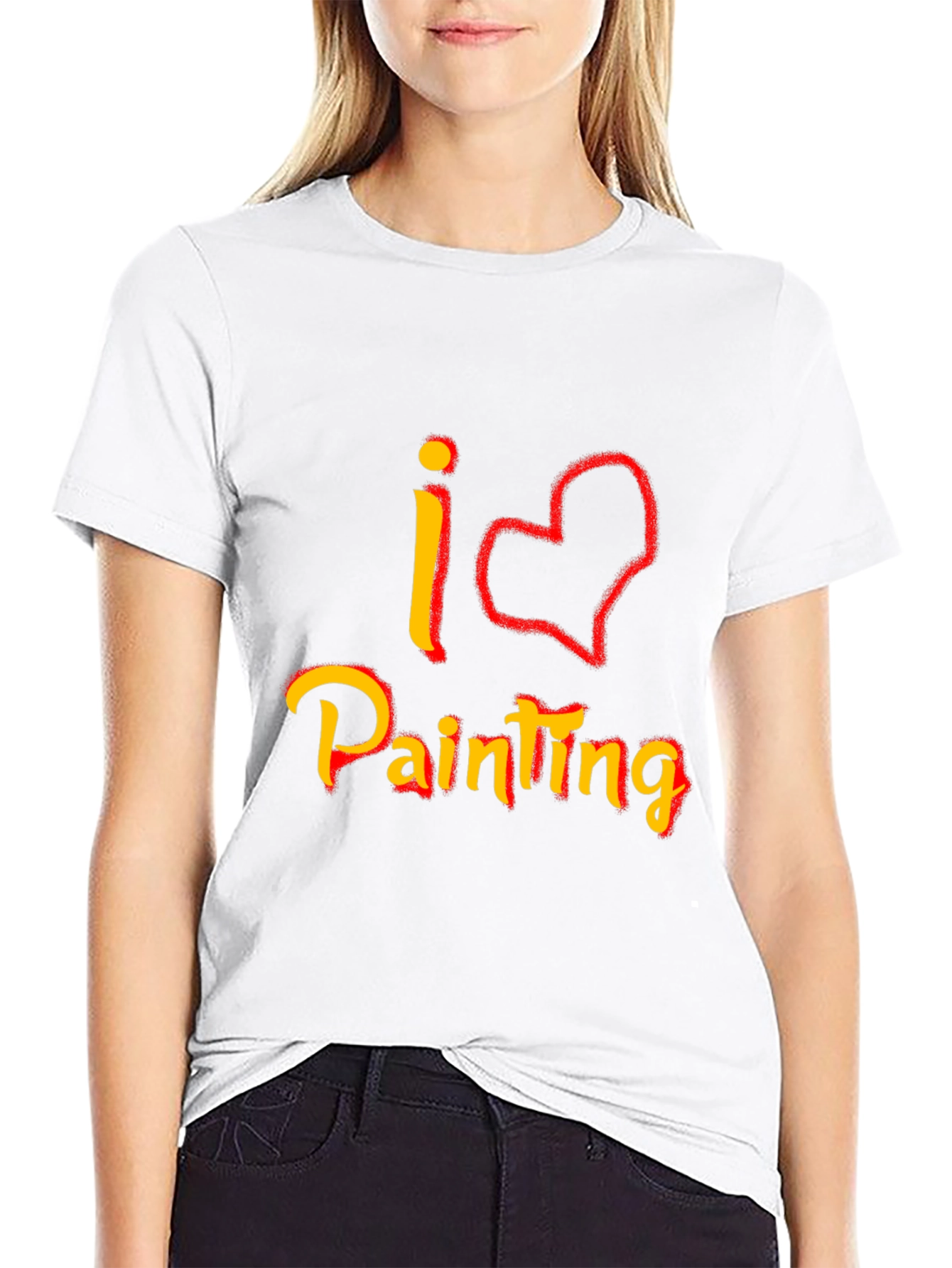 I Love Painting Graphic T-Shirt - Black