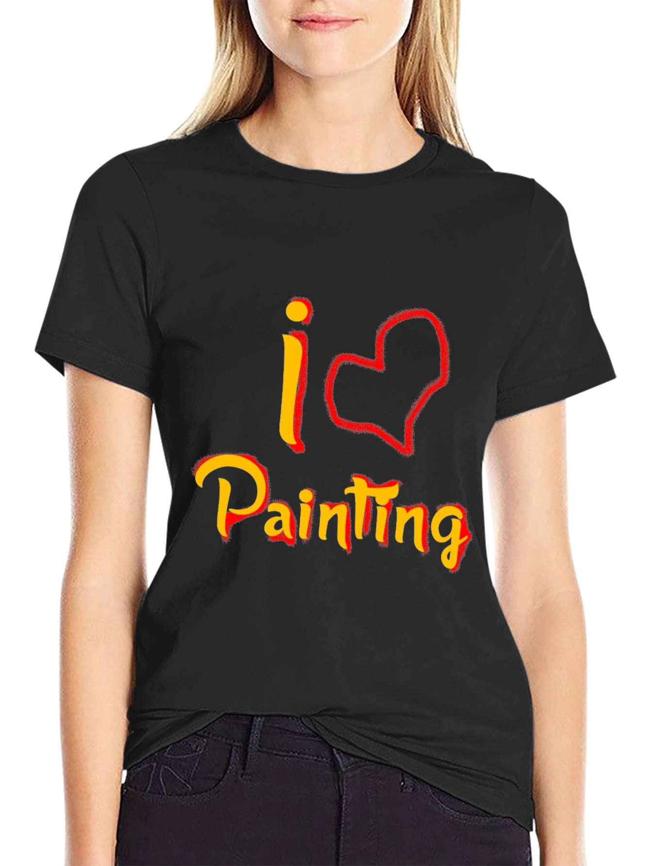 I Love Painting Graphic T-Shirt - Black