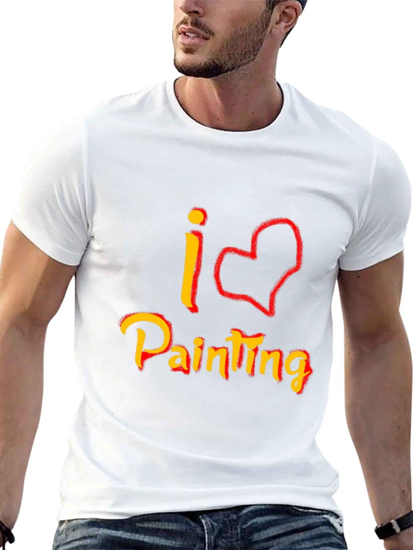 I Love Painting Graphic T-Shirt - Black