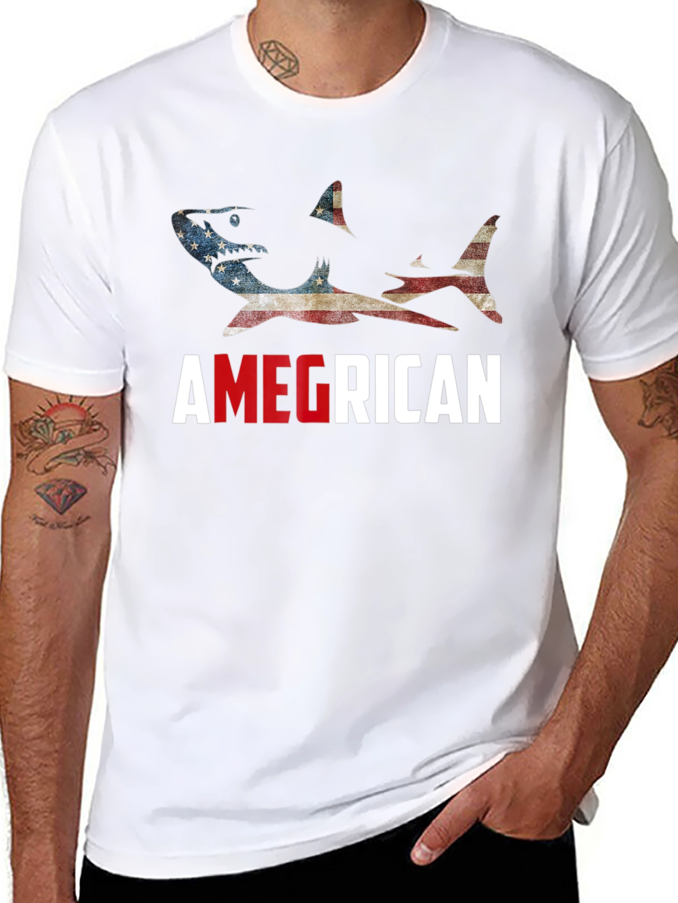 Amegrican Shark T-Shirt - Patriotic Design