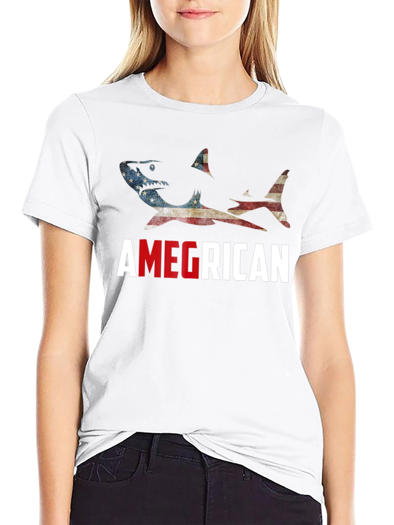 Amegrican Shark T-Shirt - Patriotic Design