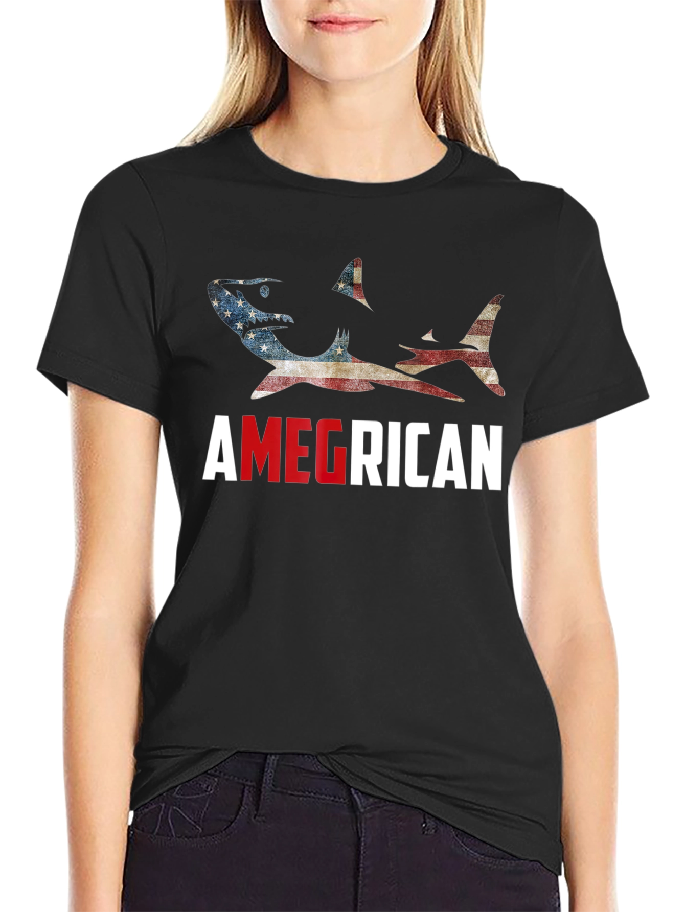 Amegrican Shark T-Shirt - Patriotic Design
