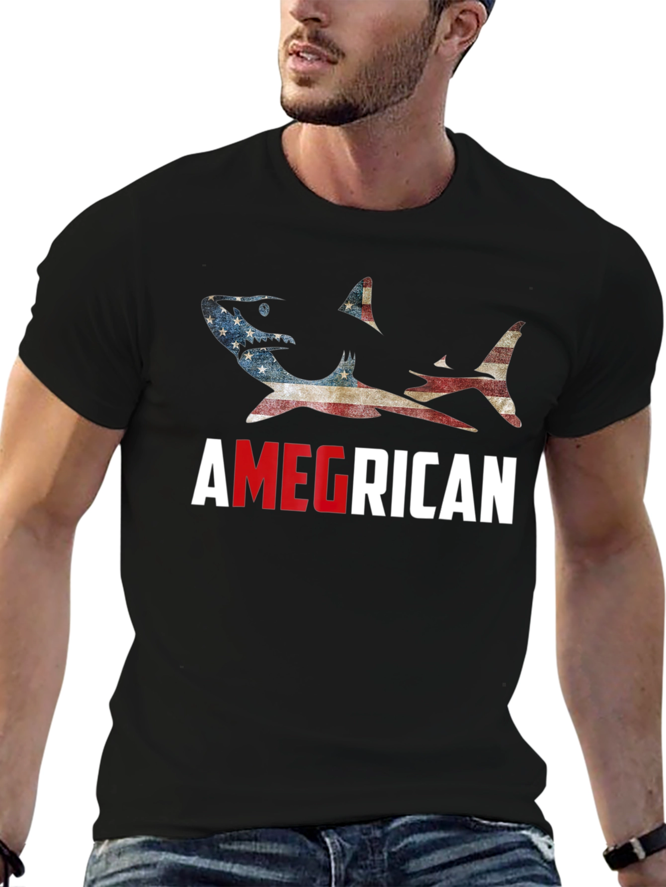 Amegrican Shark T-Shirt - Patriotic Design