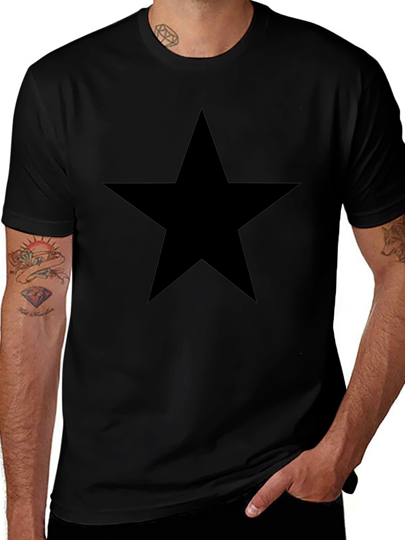 Black Star Graphic Tee - Modern Casual Style