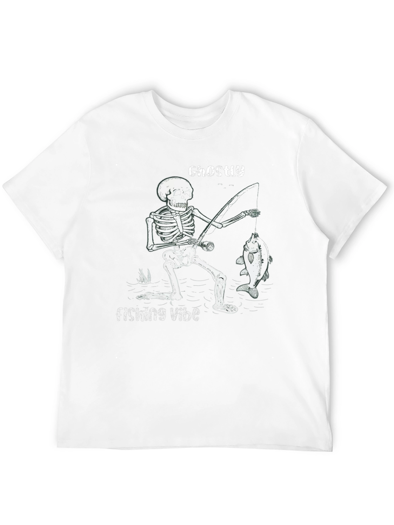 Ghostly Fishing Vibe Black T-Shirt