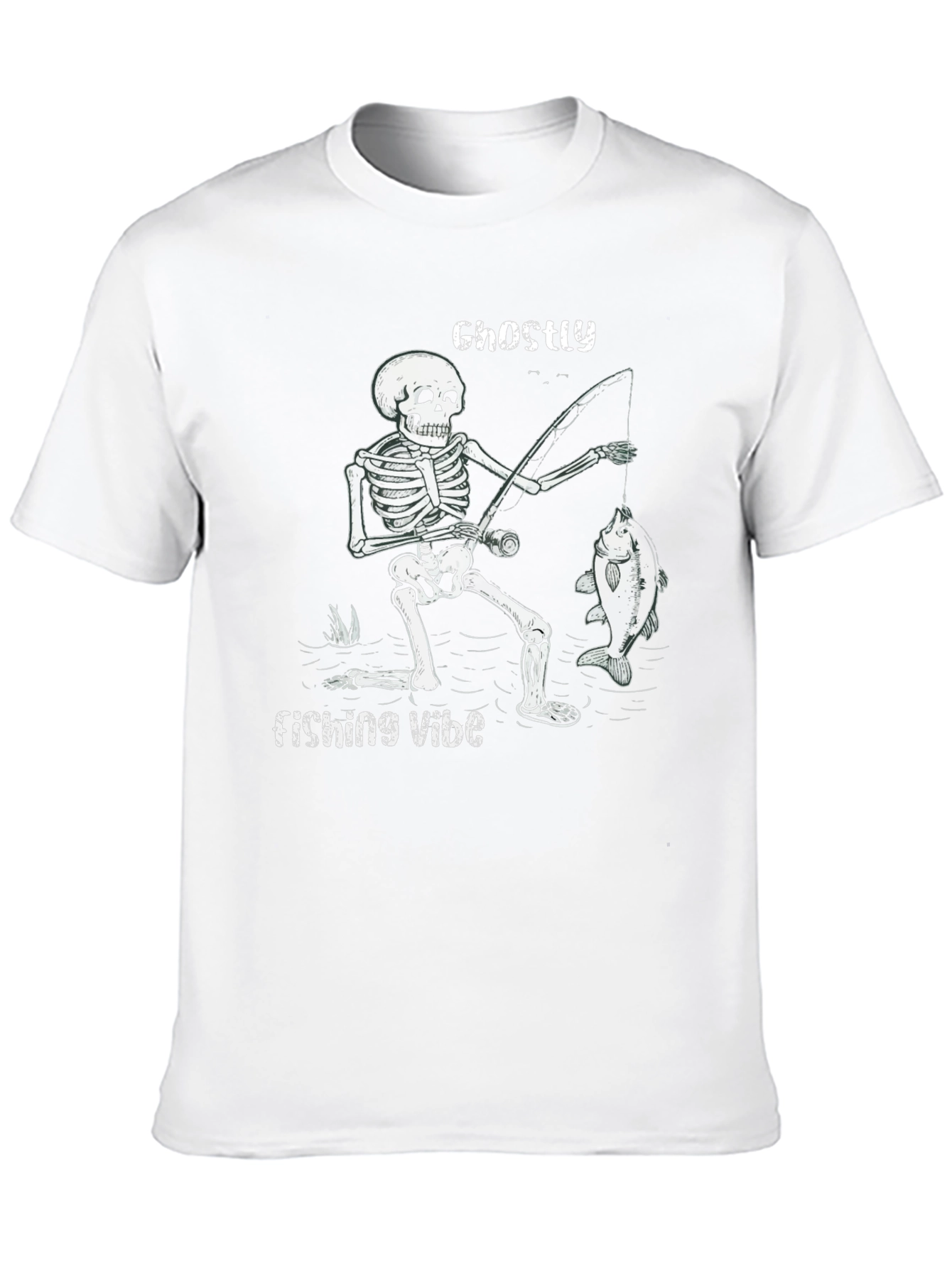 Ghostly Fishing Vibe Black T-Shirt