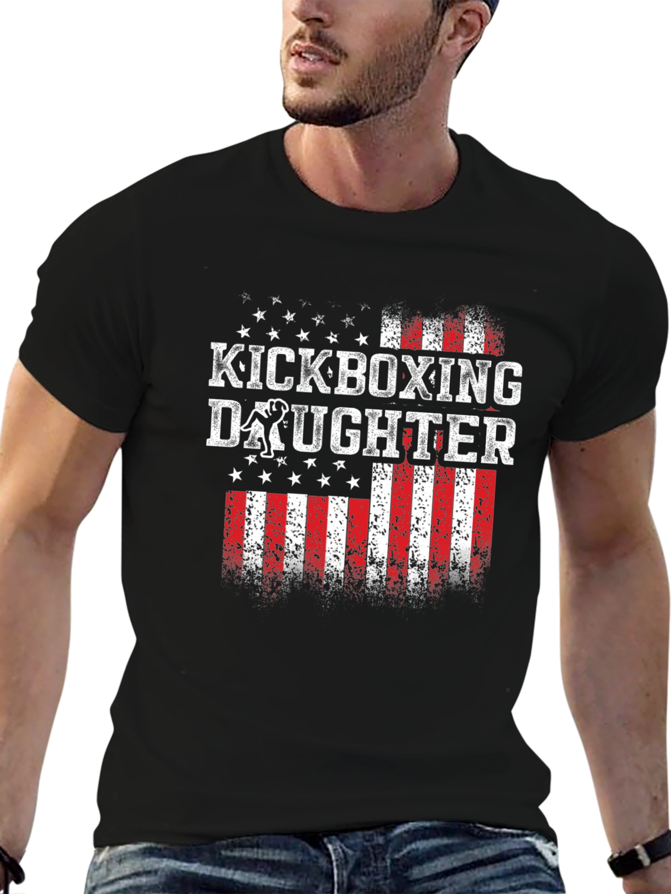 Kickboxing Daughter Patriotic T-Shirt