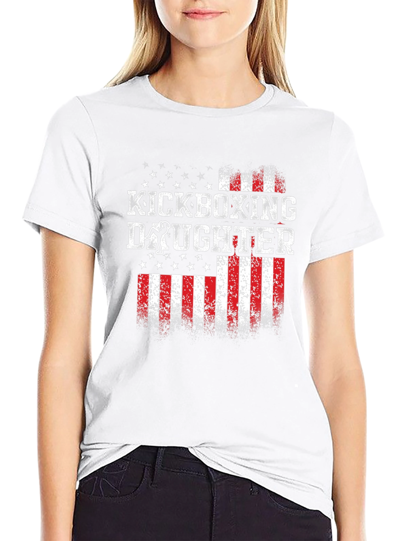 Kickboxing Daughter Patriotic T-Shirt