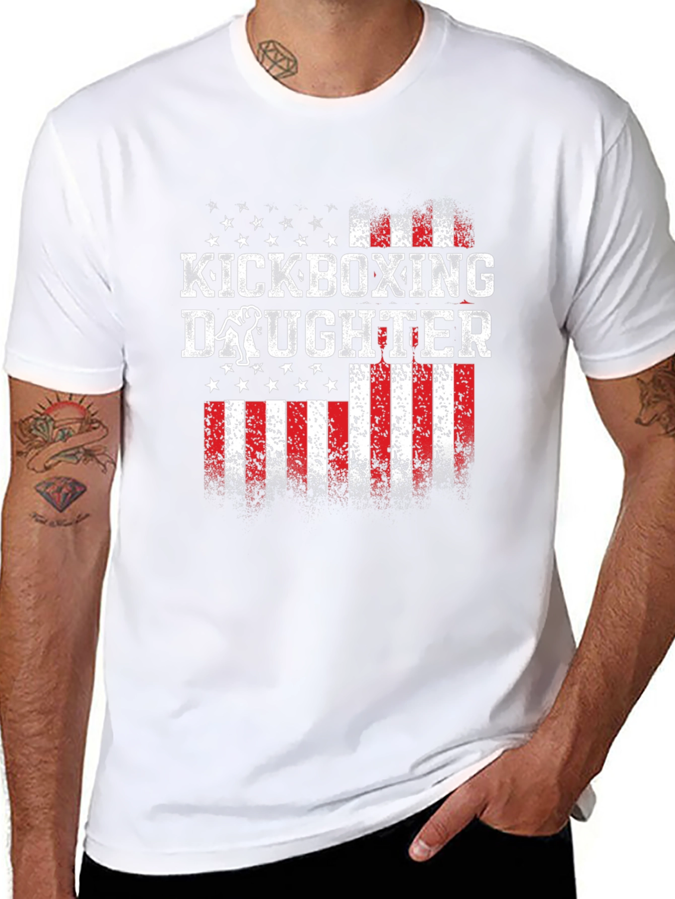 Kickboxing Daughter Patriotic T-Shirt