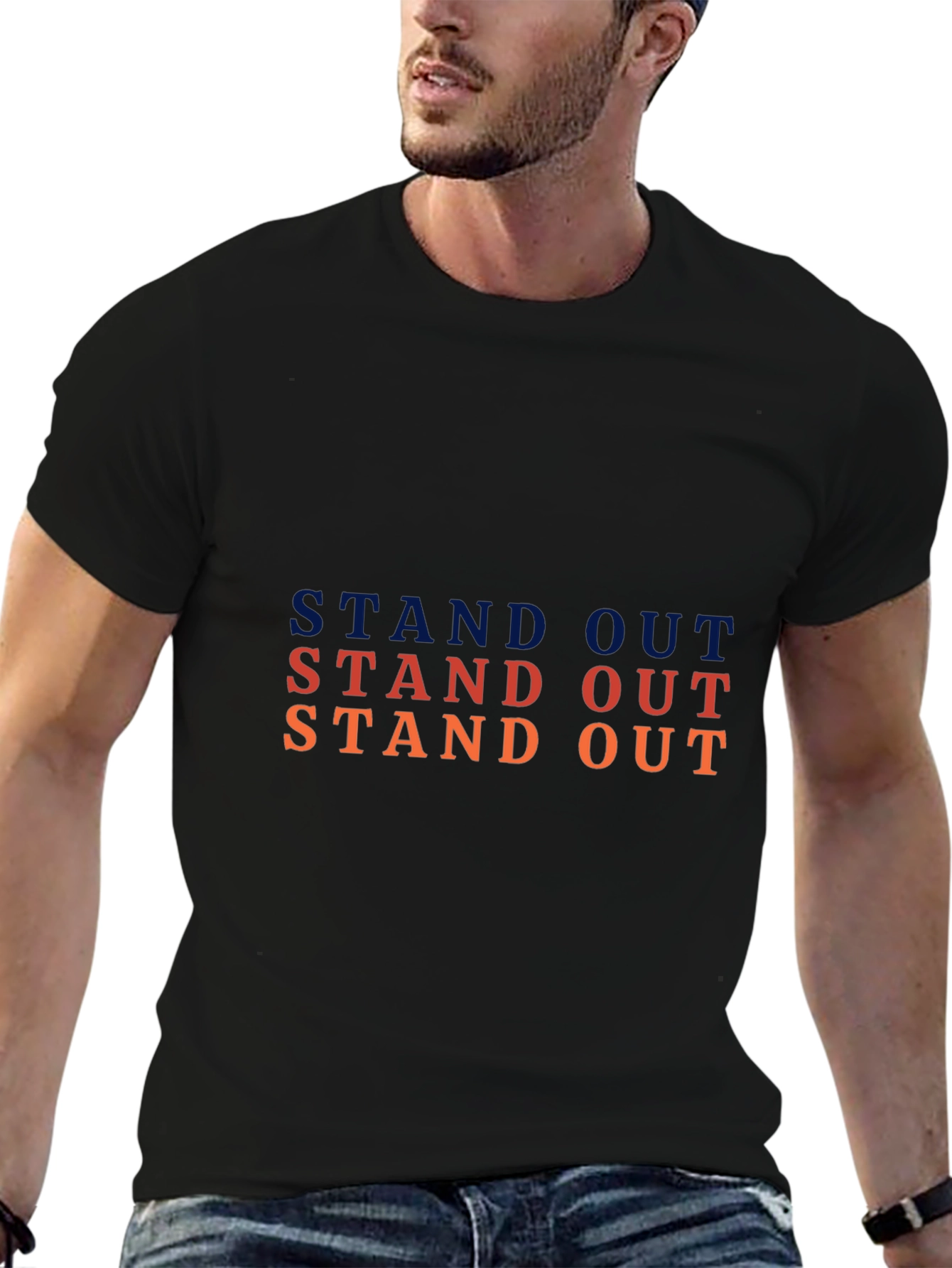 Stand Out Graphic Tee - Black Casual T-Shirt