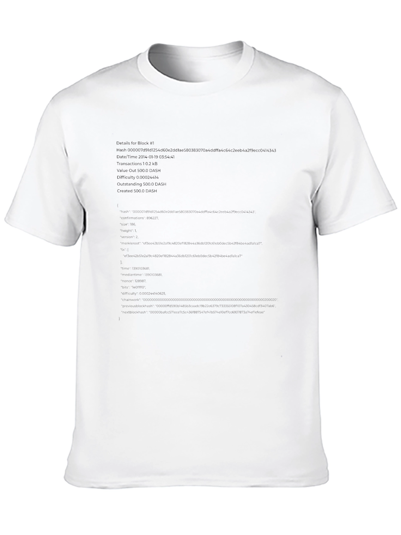 Black T-Shirt with Blockchain Details