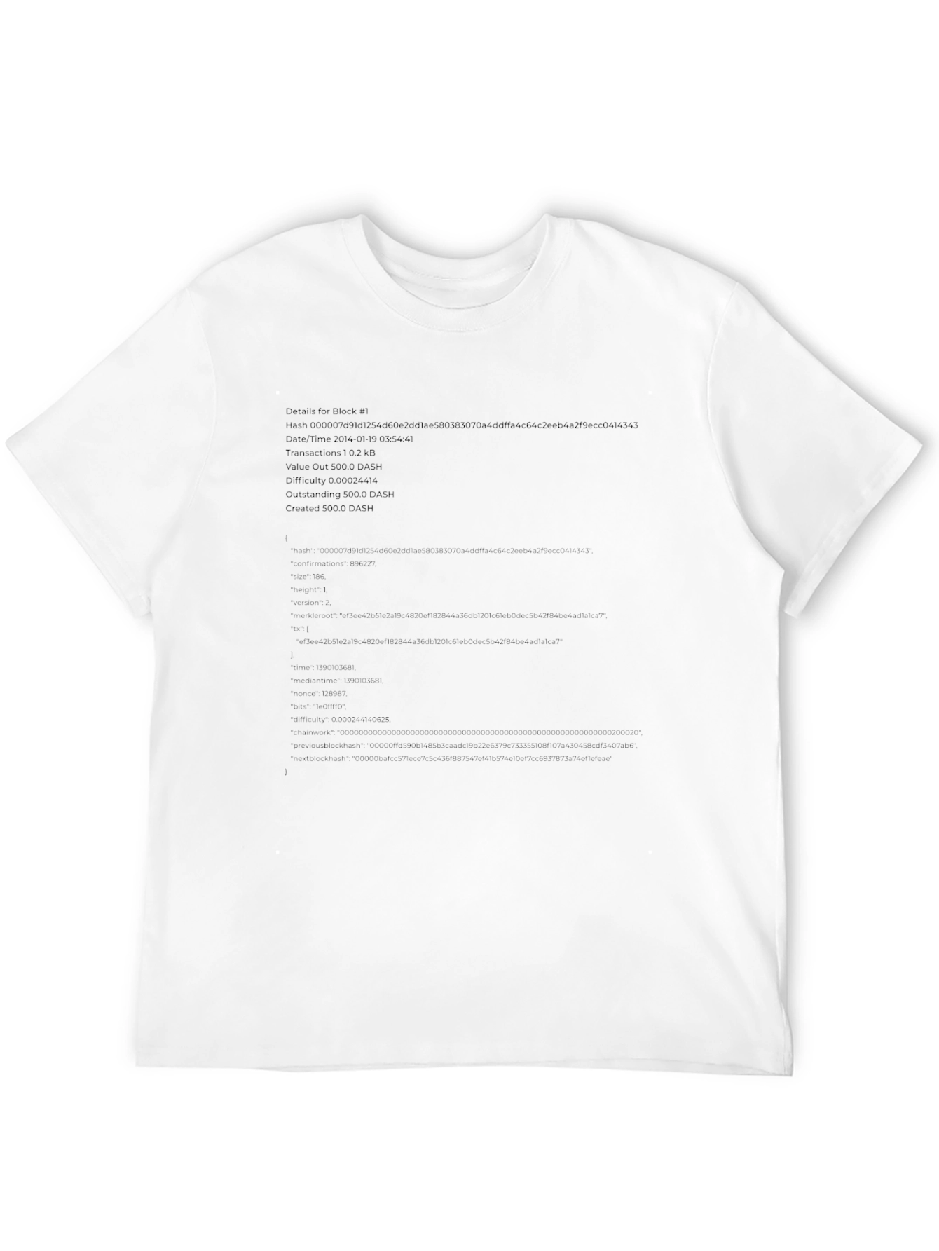 Black T-Shirt with Blockchain Details