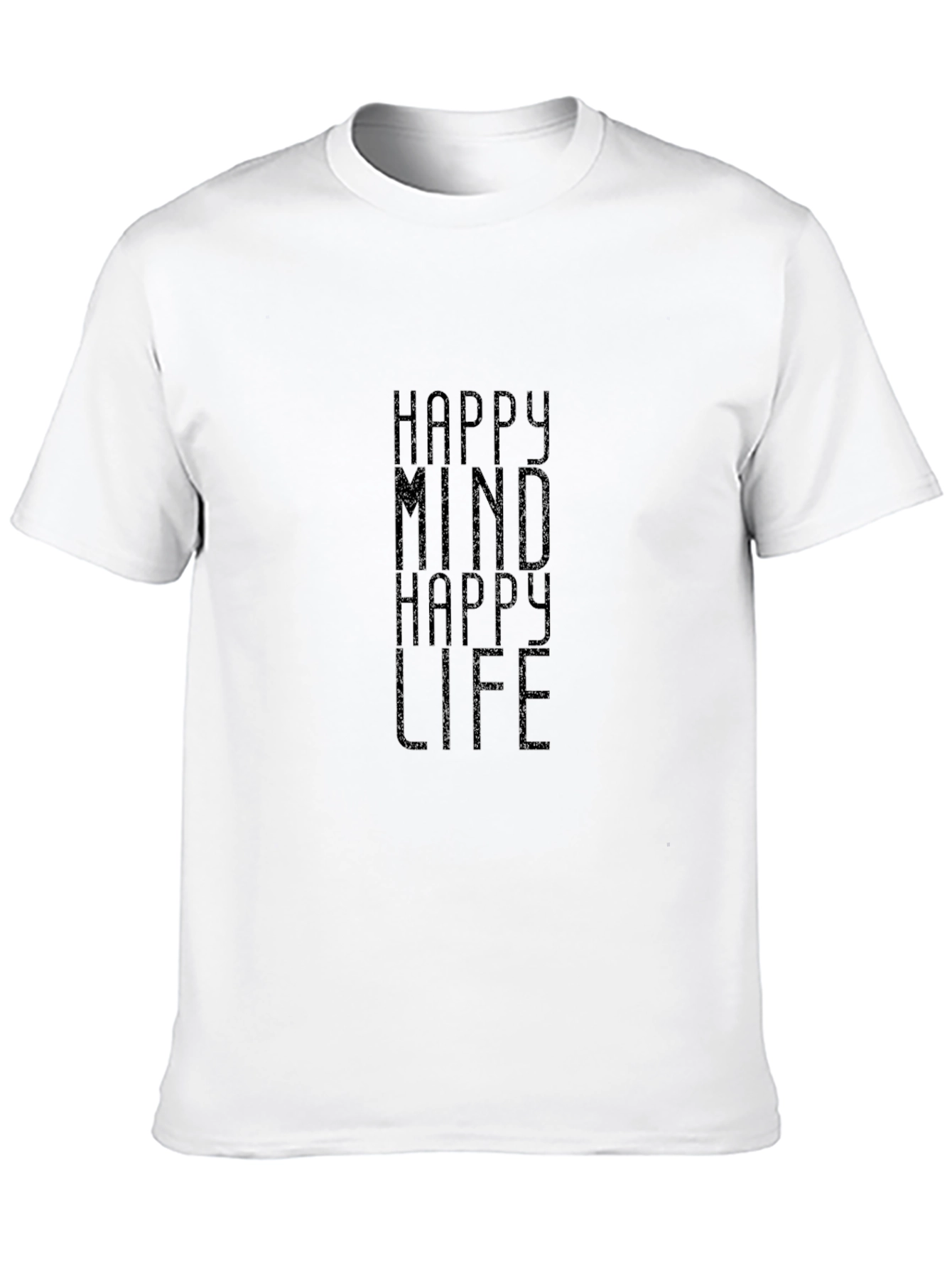 Happy Mind Happy Life Graphic Tee - Black