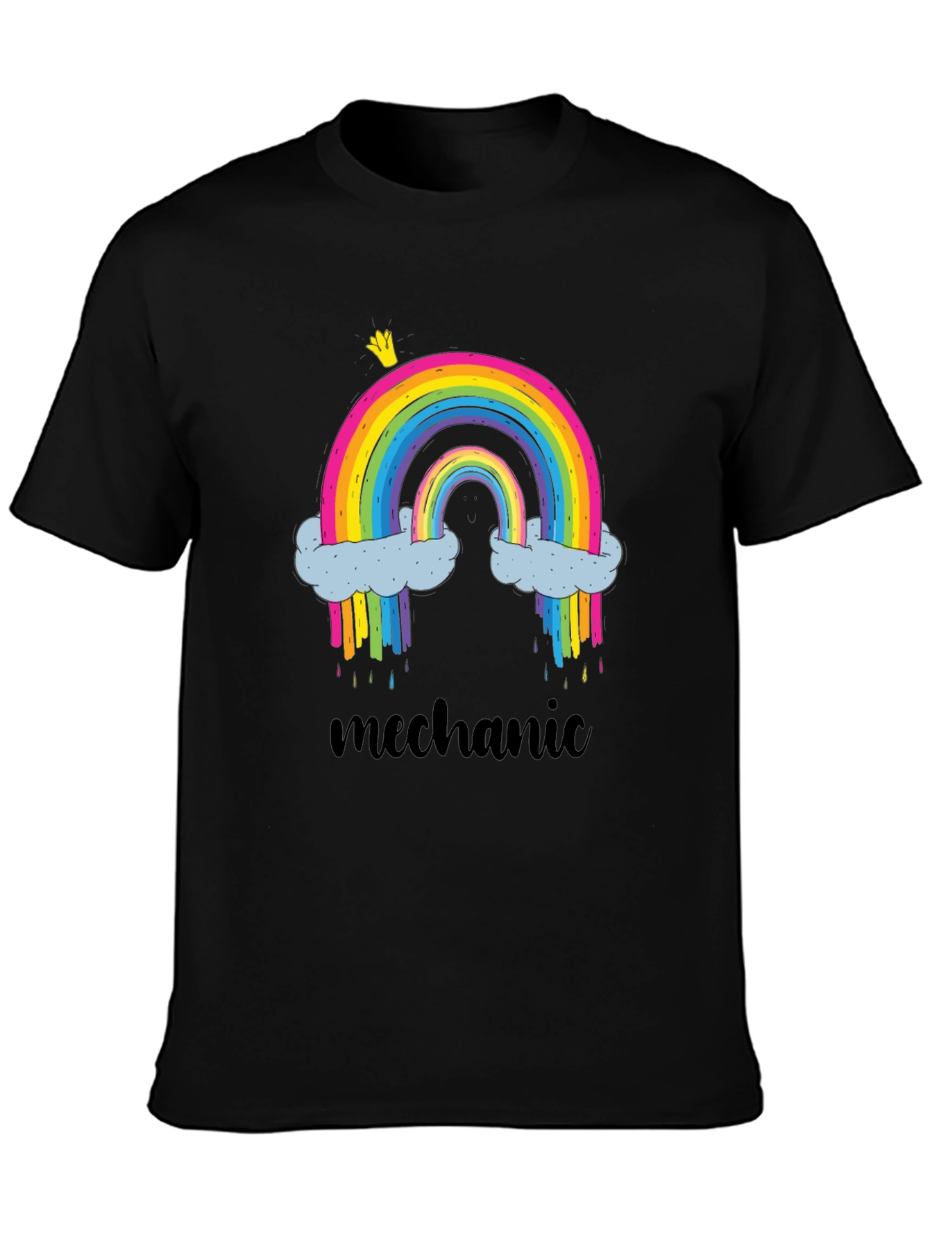 Rainbow Mechanic Graphic T-Shirt - Black