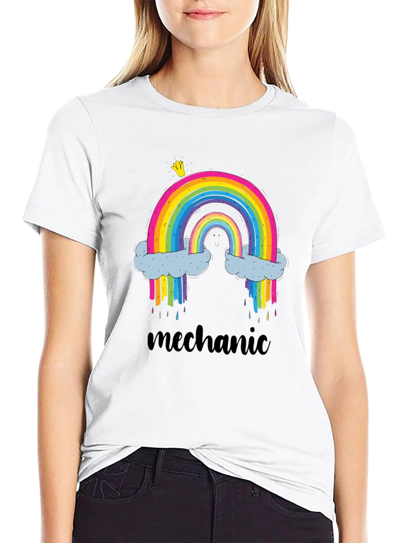Rainbow Mechanic Graphic T-Shirt - Black