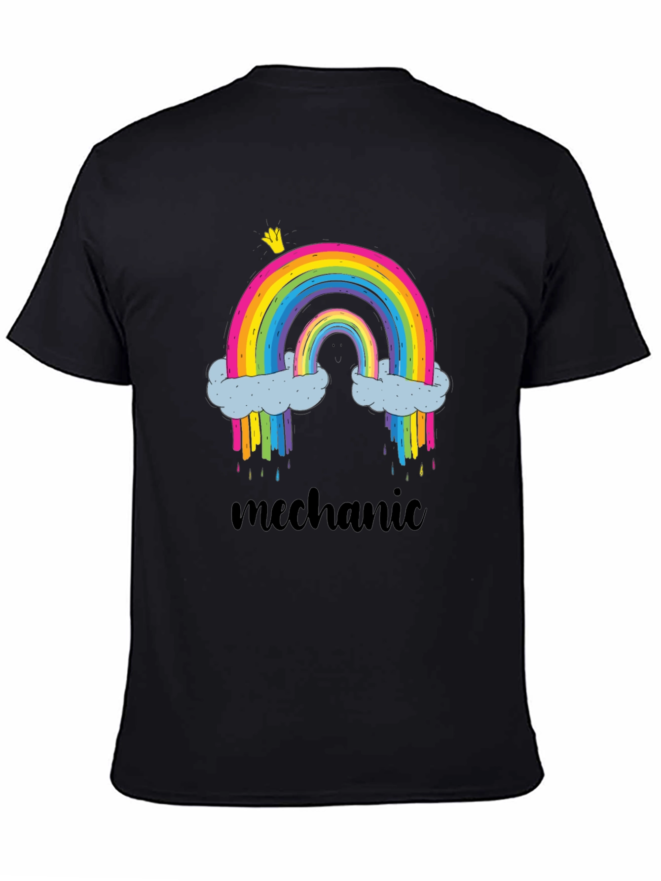 Rainbow Mechanic Graphic T-Shirt - Black