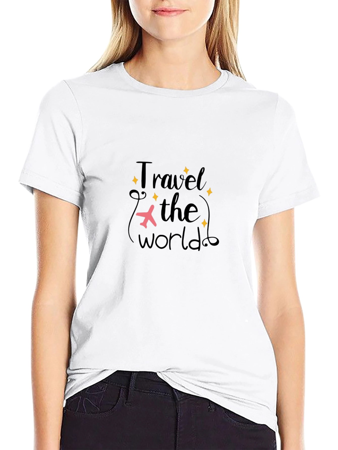 Travel The World Graphic T-Shirt - Black