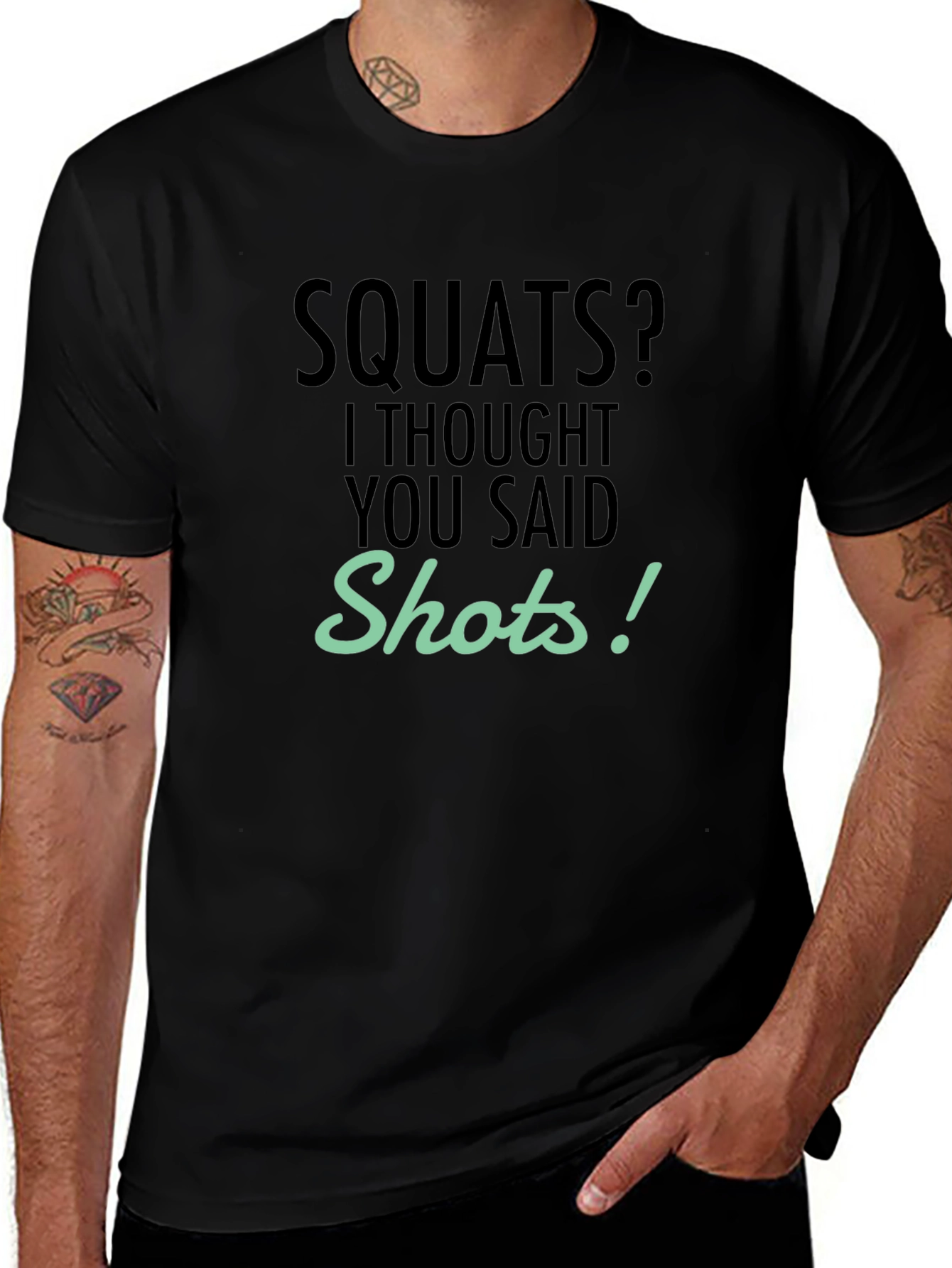 Squats? Shots! Funny Gym & Party T-Shirt