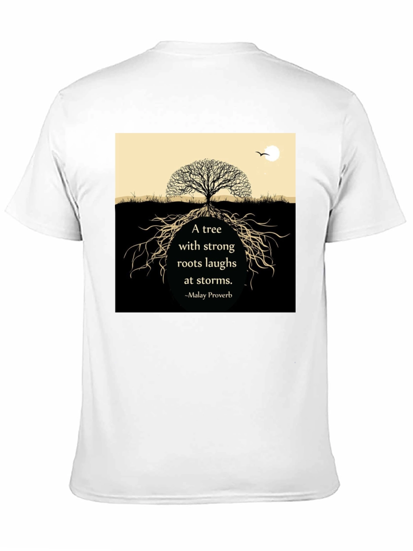 Tree Roots Laughs At Storms Black T-Shirt