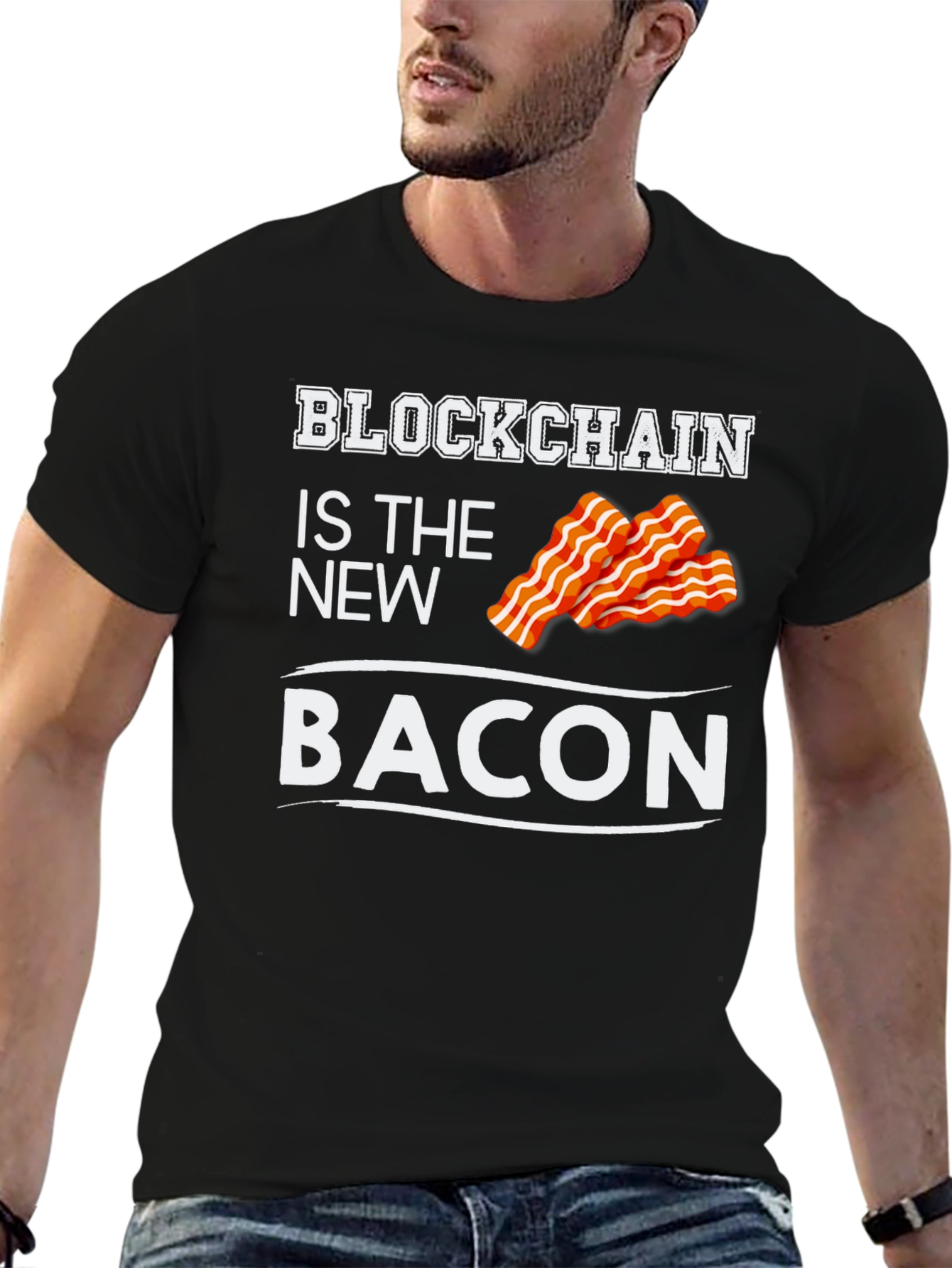 Blockchain is the New Bacon Graphic T-Shirt